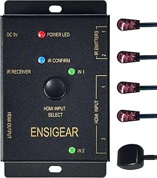 IR Repeater Kit, ir Repeater System,IR Remote Control Extender,Control 1 to 4Devices -Expandable to 6. Support HDMI selector,4K/60Hz