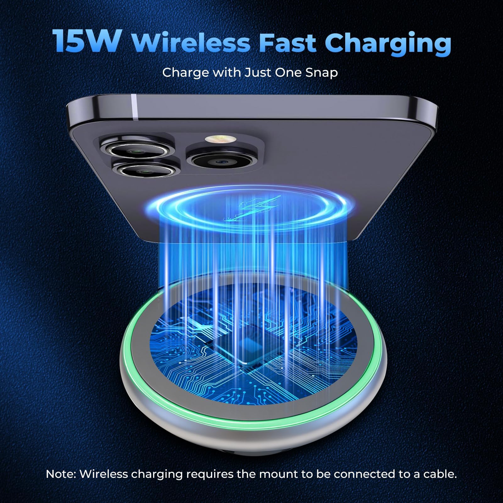 Supporto magnetico per telefono per Mercedes Benz GLC 2023-2026 Classe C 2022-2026 Accessori Schermo da 12,3 pollici, rotazione a 360° per supporto per telefono caricabatterie wireless Magsafe