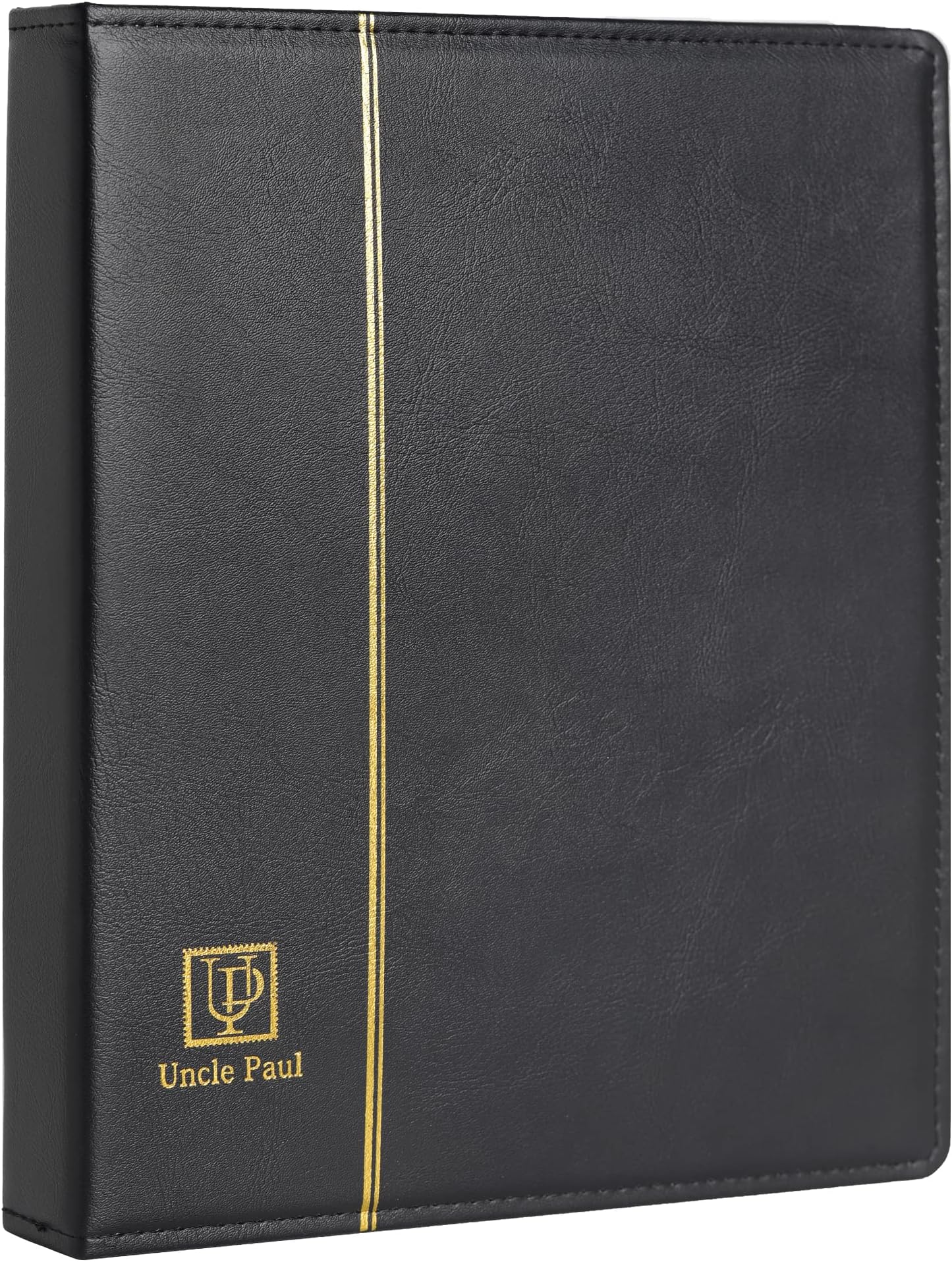 Uncle Paul 4 Ring Binder Albums - 12.5" x 10" Black Cover Binders Compatible with 9-Hole 11-Hole Pocket Pages Universal for Stamps Coins Banknotes Documents BU04BK