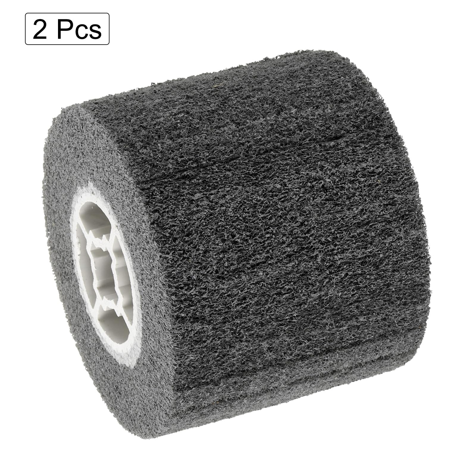 sourcing map Vlies-Polierscheibe, 120 x 100 x 19 mm, Körnung 120, Nylon, Draht, Schleifscheibe, für Oberflächenbehandlung, Edelstahl, Kupfer, Aluminium, Grau, 2 Stück