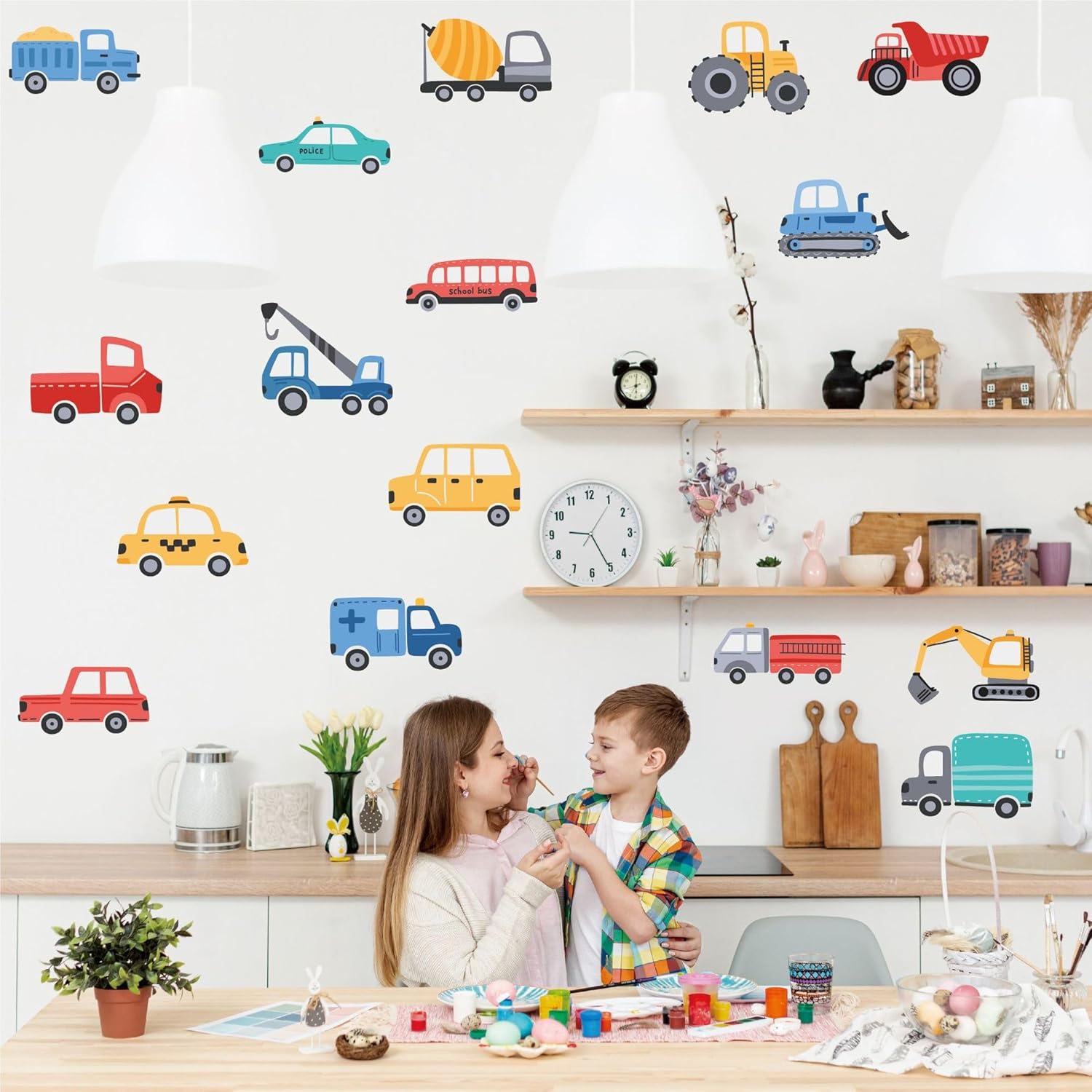 Construction Vehicles Wall Decals Stickers for Kids Room