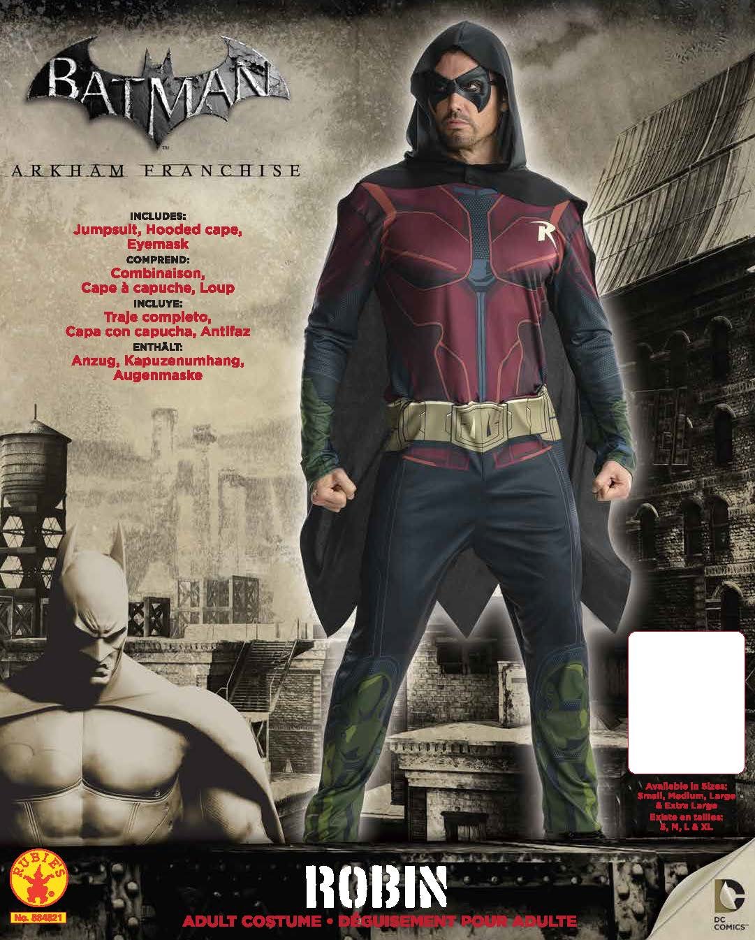 Rubies 884821xl Dc Robin Arkham City Costume Mens X Large | Desertcart  Seychelles, image size:1081x1345