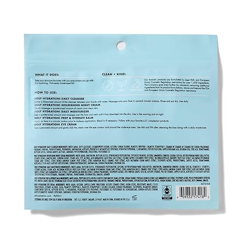 Miniatura 4 de e.l.f. SKIN Holy Hydration! Jet Set Kit de hidratación, juego de cuidado de la piel hidratante para viajes, limpiador facial, bálsamo, hidratante,