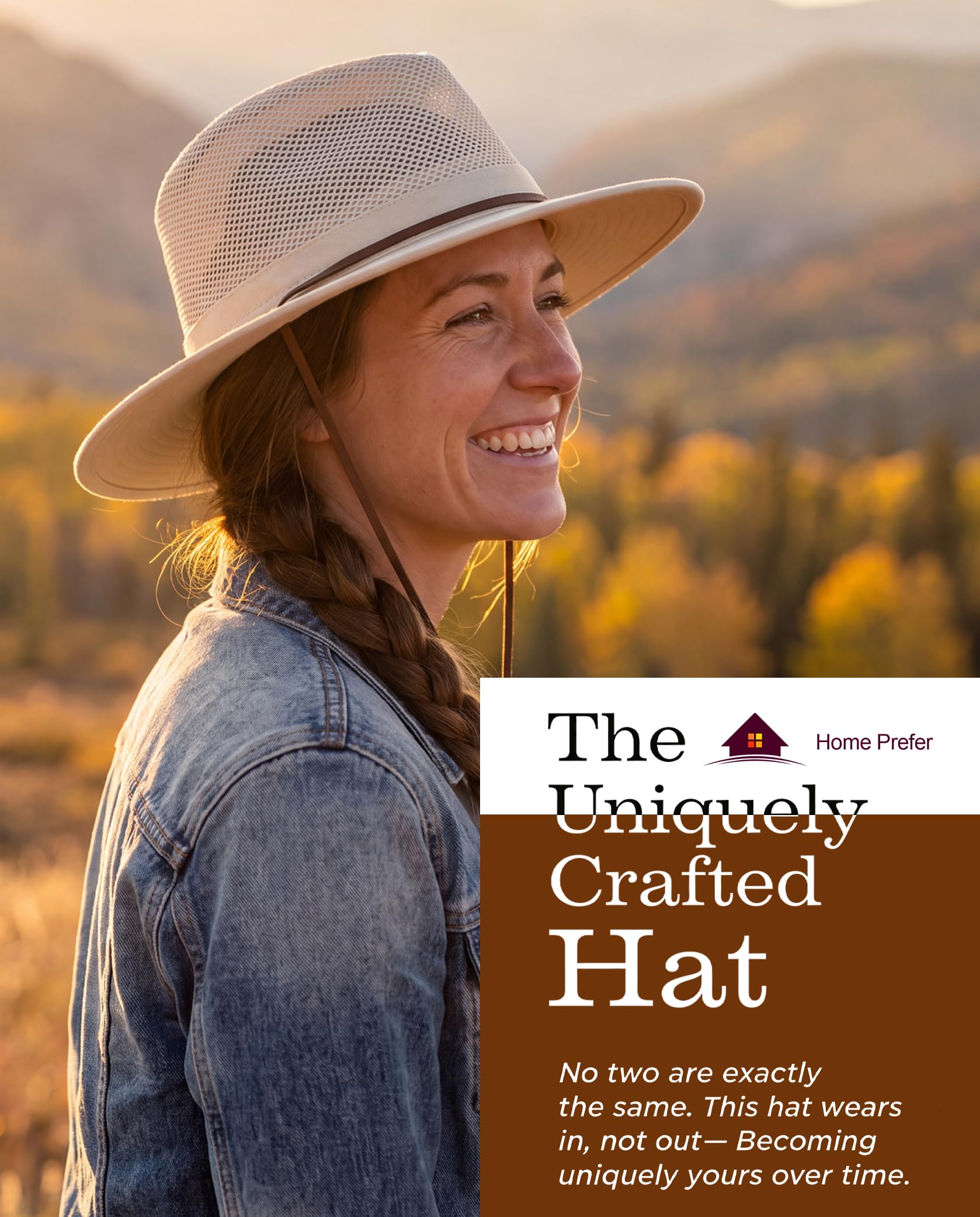 Home Prefer Sombrero Fedora de algodón de ala ancha para hombres y mujeres, protección solar UPF 50+, para pesca, senderismo