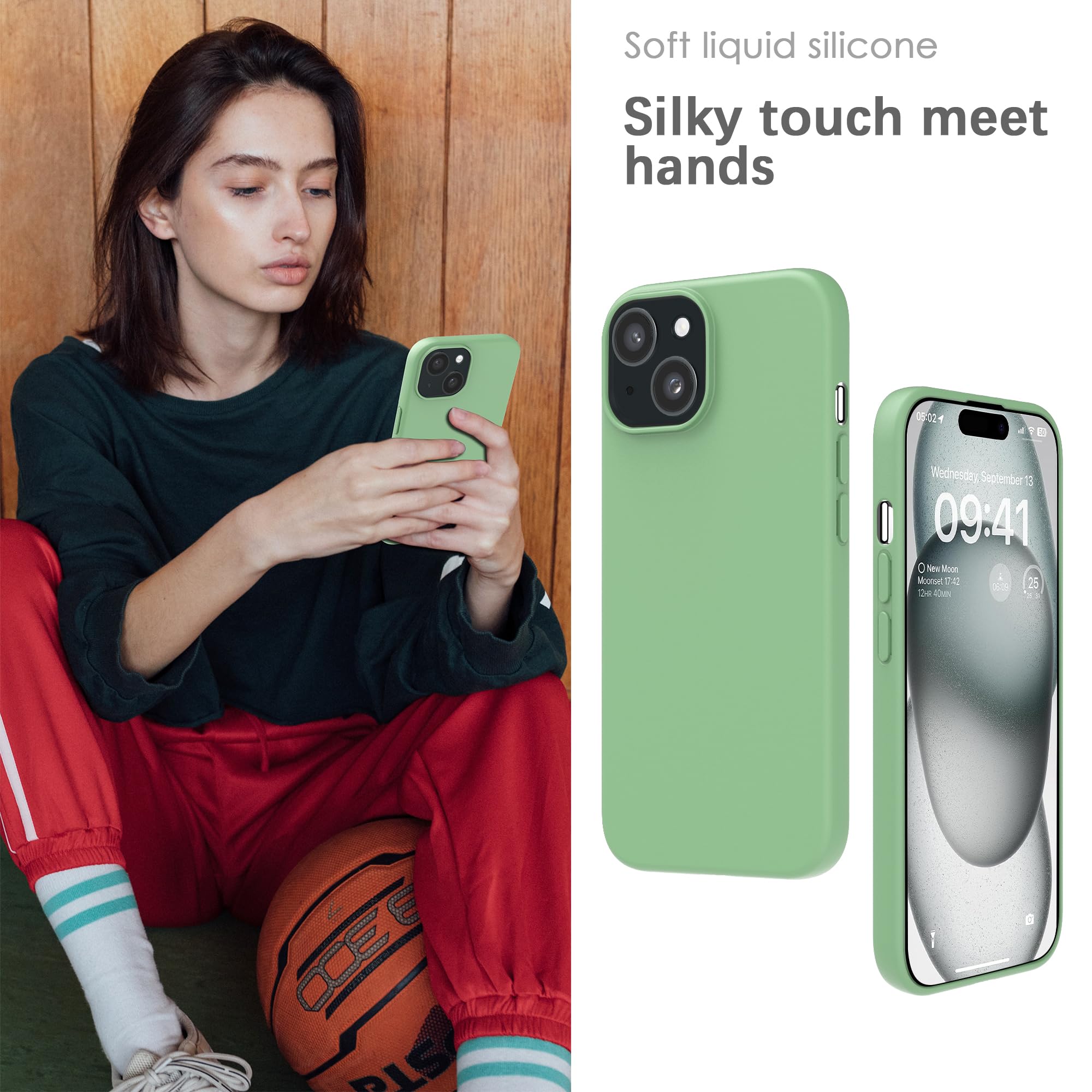 YATWIN Silicone Case for iPhone 15, Soft-Touch, Shockproof, DustProof - Image 4