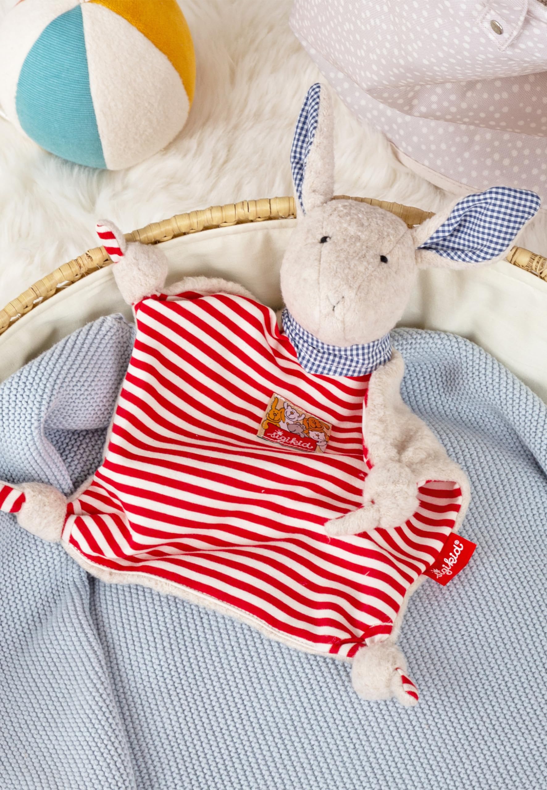 sigikid, Ragazze e ragazzi, 45570 - Telo coniglietto, colore: Rosso/Bianco