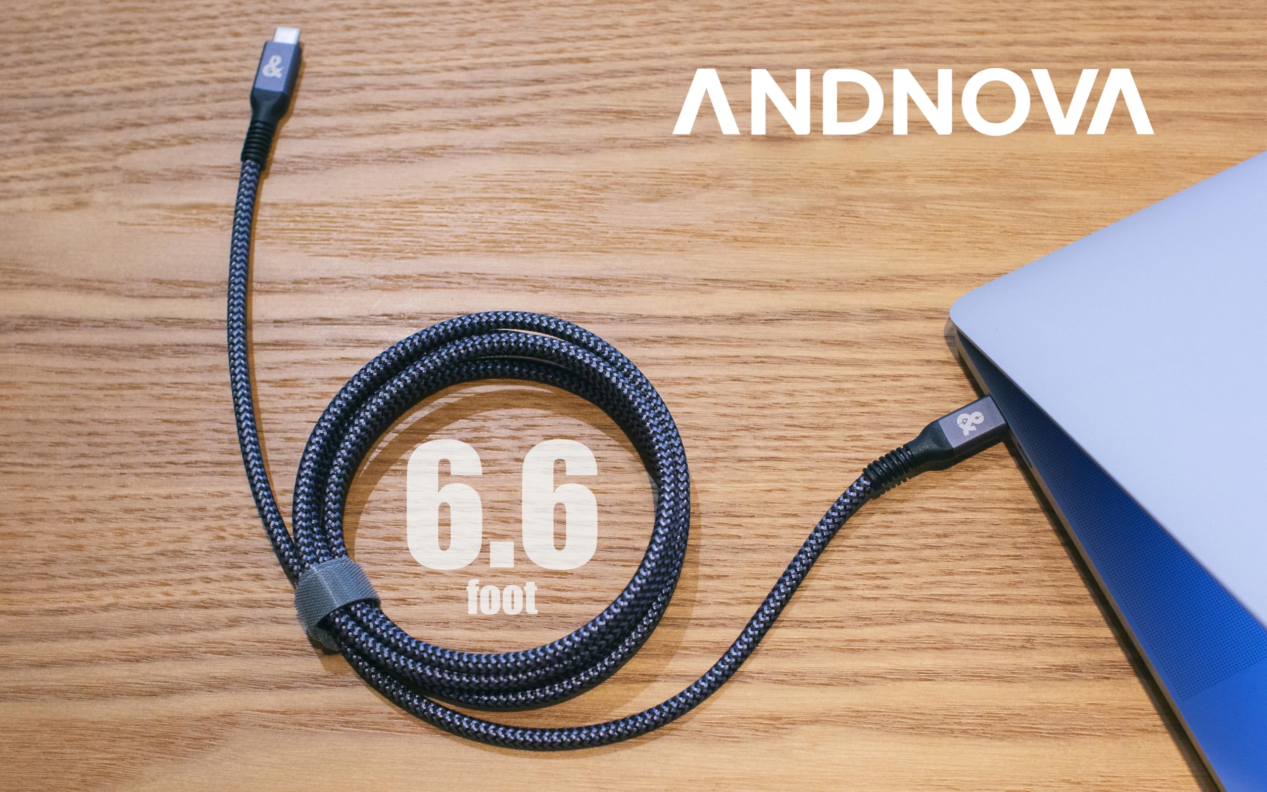 Cable USB C a USB C 3.2 (20 Gbps – 6 pies), Andnova USB C 3.1 Gen 2 SuperSpeed++ cable para salida de vídeo HDR, carga rápida 5A 100W compatible con MacBook Air Pro Dell LG 4K 2K Type C Monitor