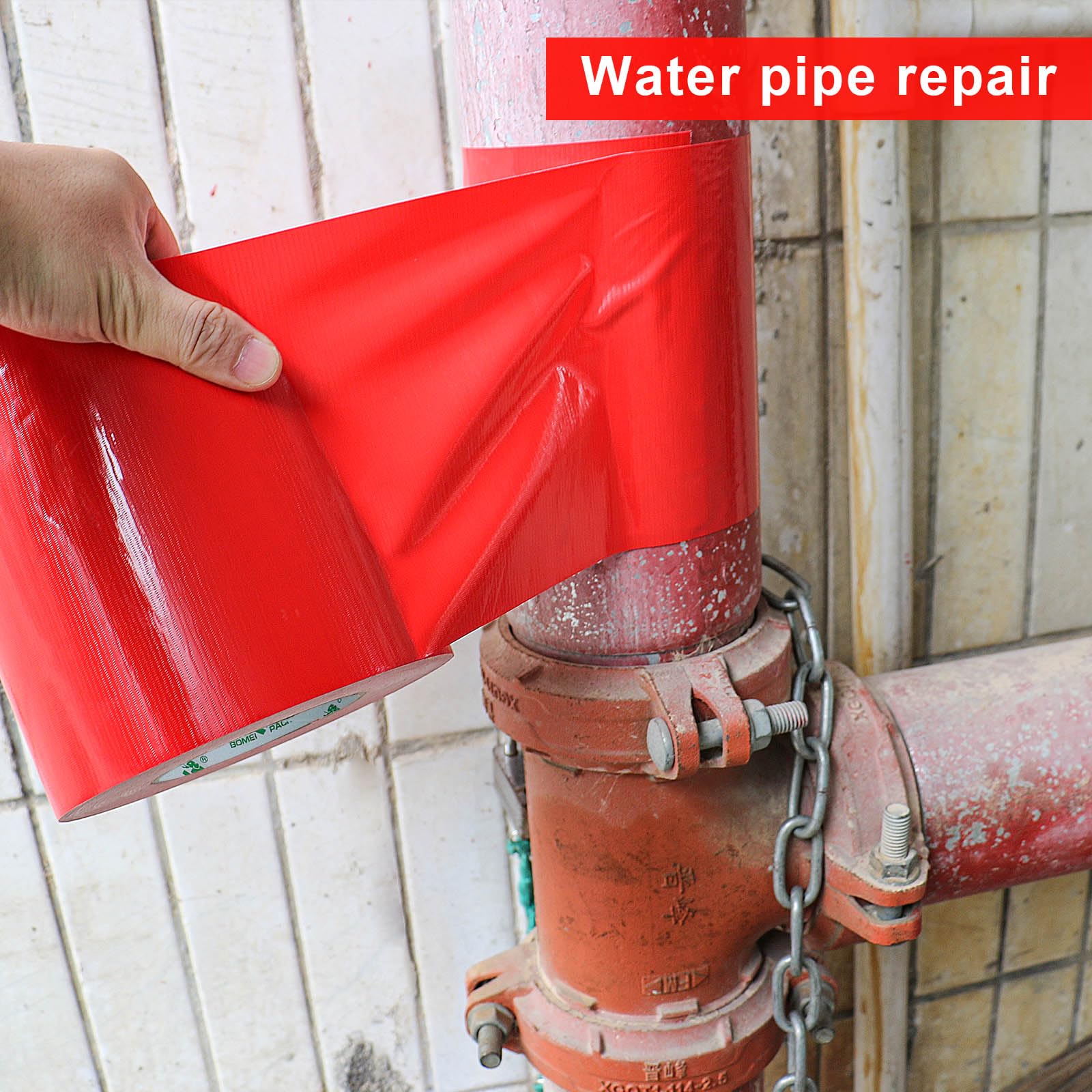 BOMEI PACK Cinta adhesiva de tela roja de 150 mm x 50 m, reforzada, resistente al agua, cinta adhesiva resistente para fijar reparaciones, cajas de etiquetado de manualidades, sellado y flejes para