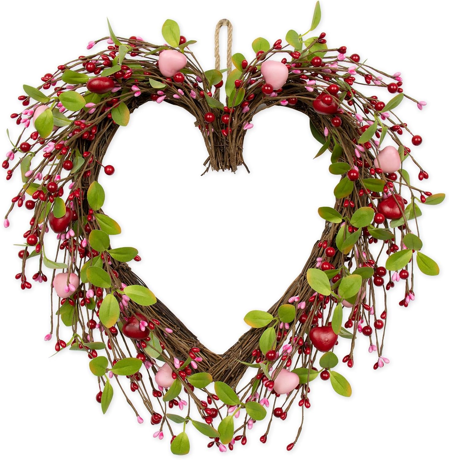 JINGHONG Valentine's Day Wreaths 18 Inch Valentines Day Wreath Heart