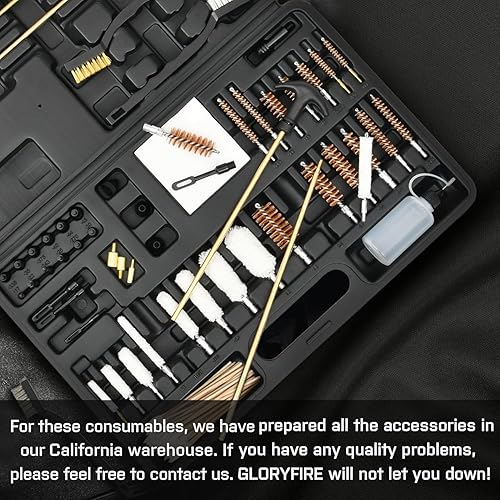 Miniatura 6 de GLORYFIRE Gun Cleaning Kit Universal for Guns, Gun Brushes for Pistol, Handgun, Shotgun, Elite Brass Rods and Wire Rope, Hunting Gear Gun