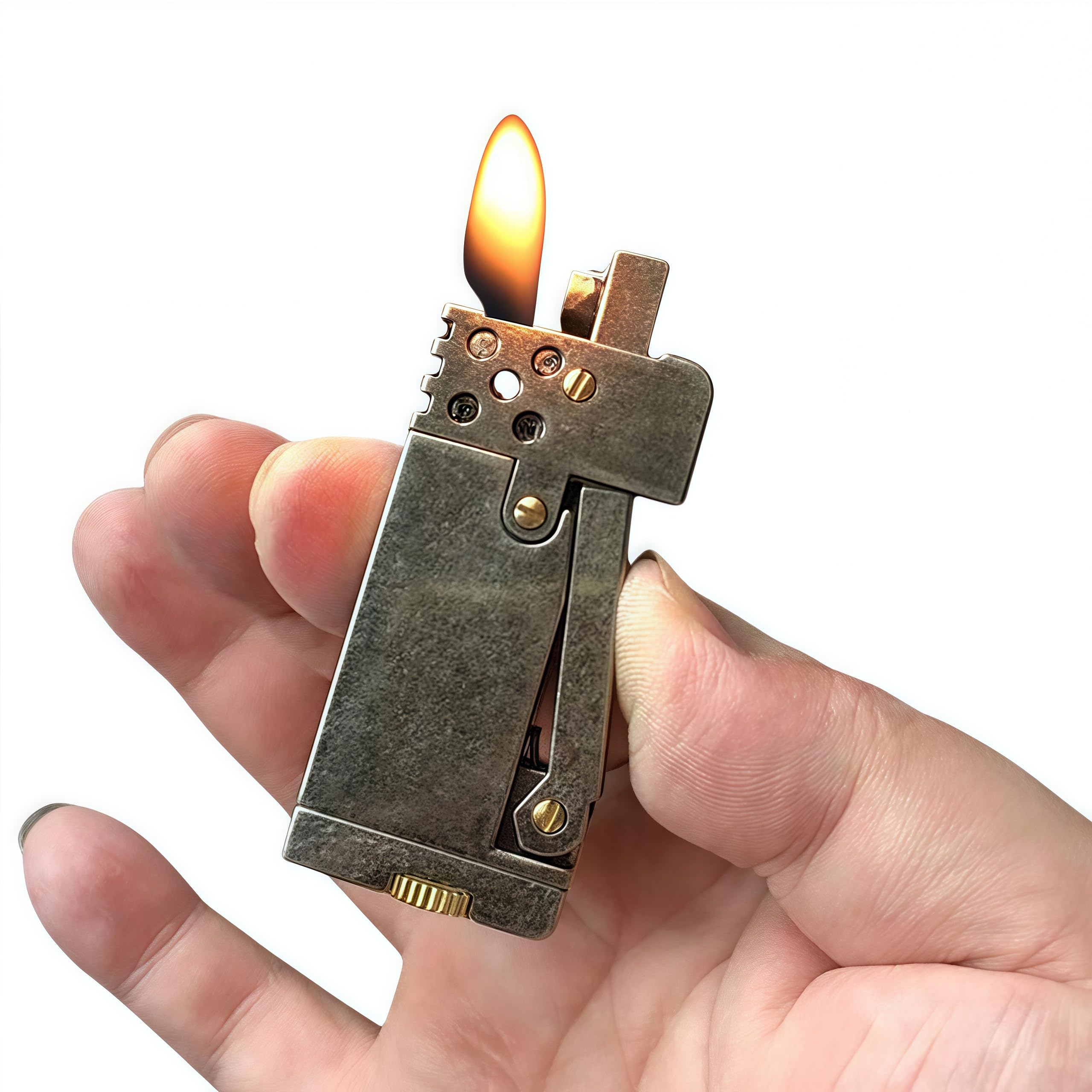 Ewoke Silver Cool Lighter Vintage Trench Lighter Portable Windproof Antique Classic For Collection Decorative Gift (Silver)