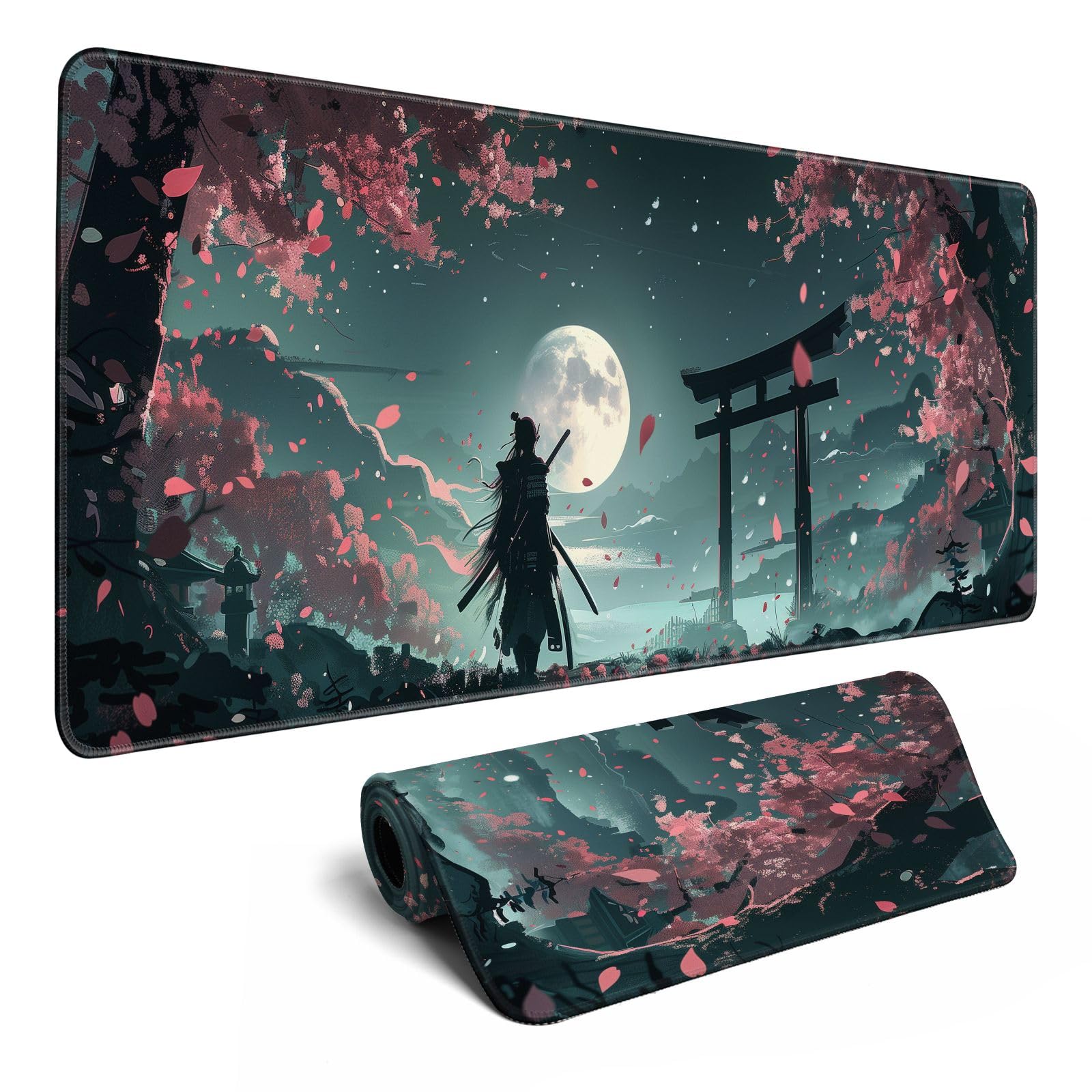 MiaVibte Japanese Full Moon Mouse Pad - Large Gaming Mouse Pad for Computer Keyboard Laptop Desk Decor Home