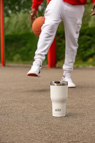 Miniatura 3 de Greens Steel Beast - Vaso de acero inoxidable con aislamiento al vacío para café, taza de hielo, termo de viaje de doble pared, 20 onzas (blanco