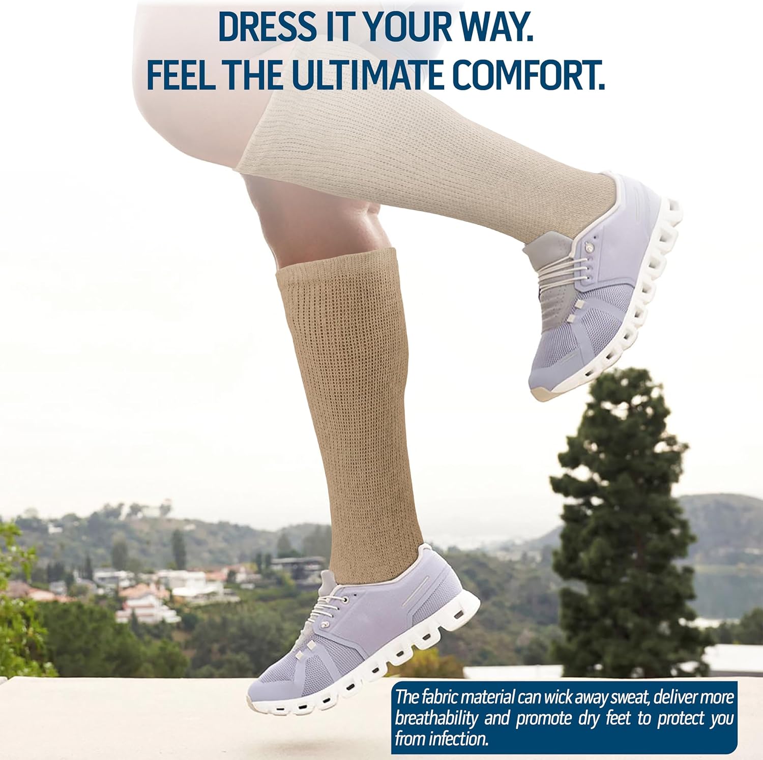 Diamond Star 12 Pairs Diabetic Knee High Socks for Men – Over the Calf Cotton Socks, Non-Binding Comfortable Fit – Men’s Shoe Size 12–14 (12 Pairs Khaki) - Image 5