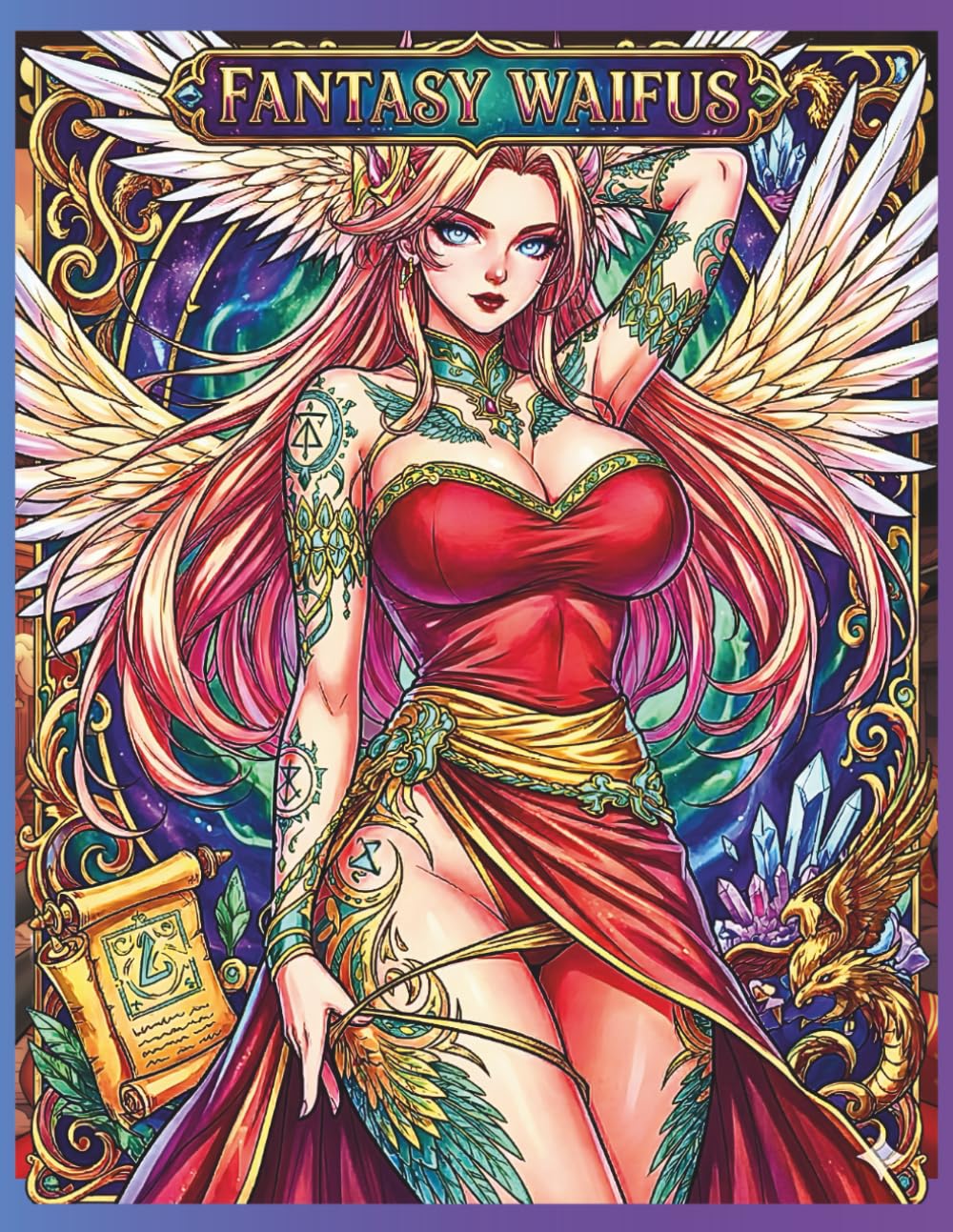 Fantasy Waifus: A Detailed Anime Coloring Book for Grown-Ups