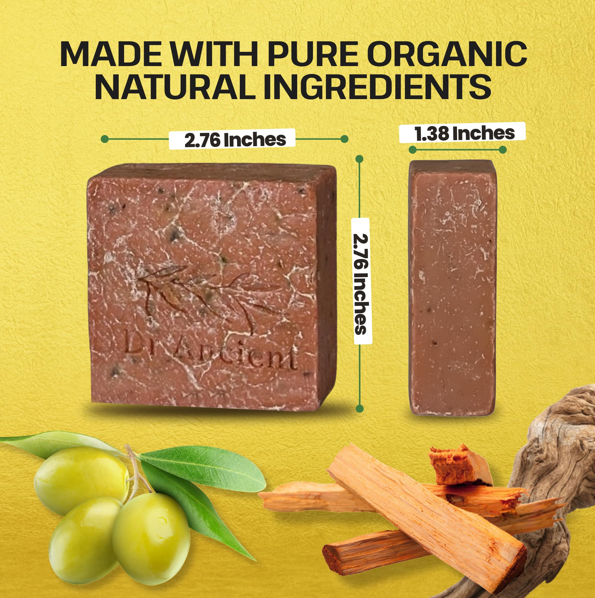 Dr.Ancient Mydło w Styku z Sandałowym Drewnem Kostka Organiczna Naturalna Weganka Tradycyjna Ręcznie Wykonana Antyczna - Przeciwzapalne, Przeciwstarzeniowe, Wyrównujące Cerę - Absolutnie Bez