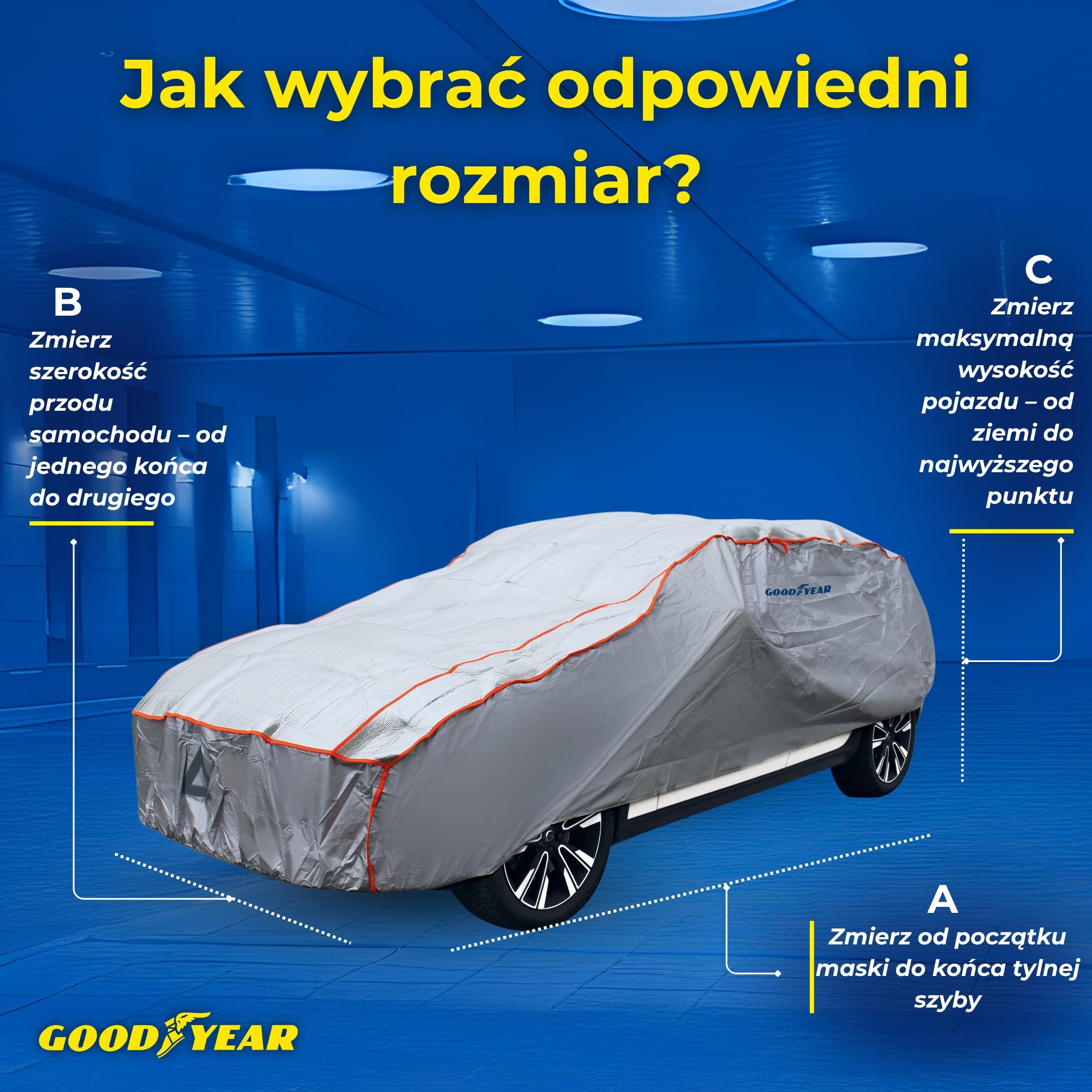 Goodyear Pokrowiec na samochód, odporny na grad, pokrowiec na samochód i suv, odporny na promieniowanie UV, wodoodporny, wysokiej jakości odporny na grad