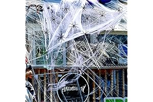 900 Sqft Realistic Outdoor Spider Webs with 30 Fake Spiders