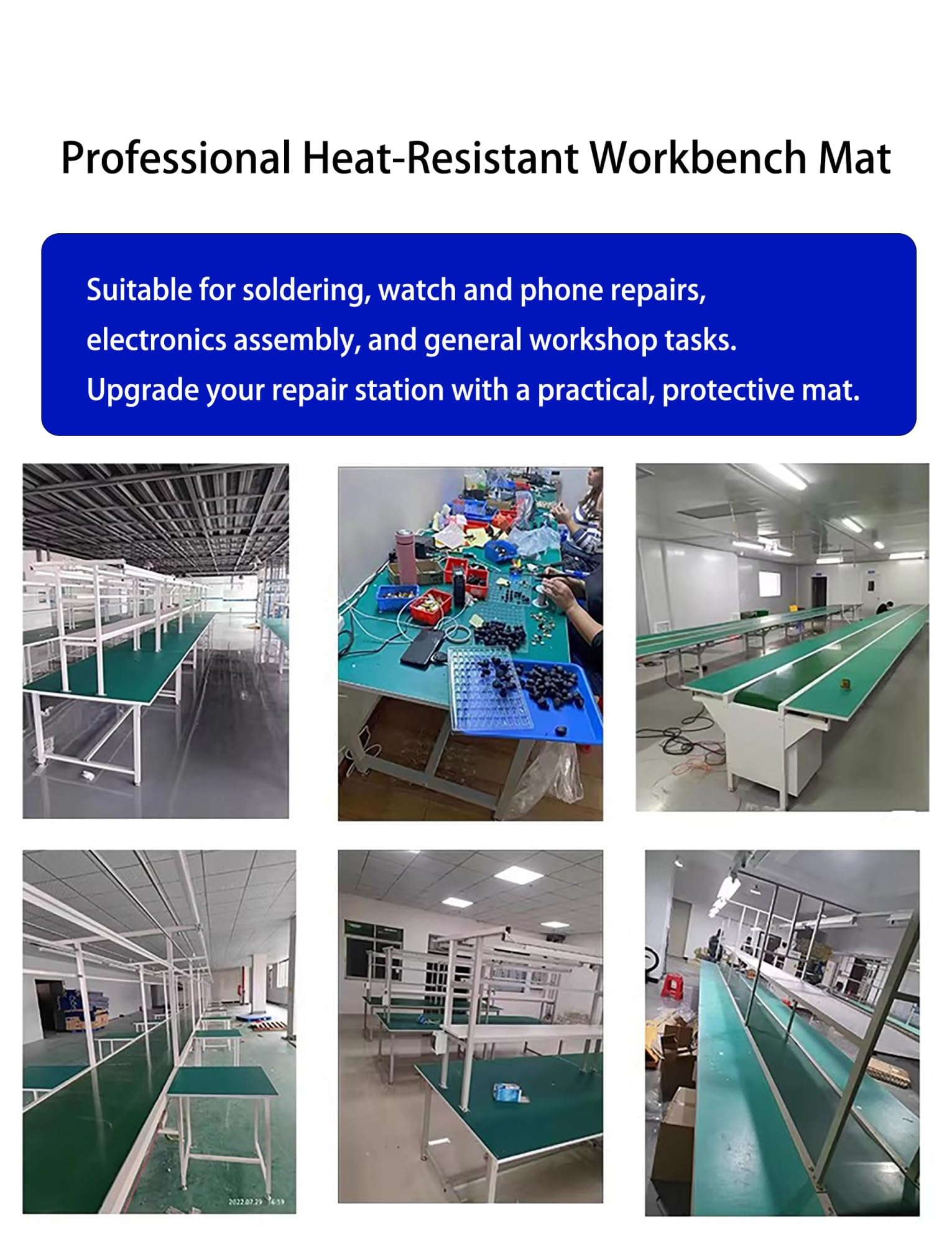 Alfombrilla antiestática resistente al calor, almohadilla de banco de trabajo de soldadura de 2 mm para reparación y proyectos electrónicos, diseño duradero, perfecto para reparación de teléfonos