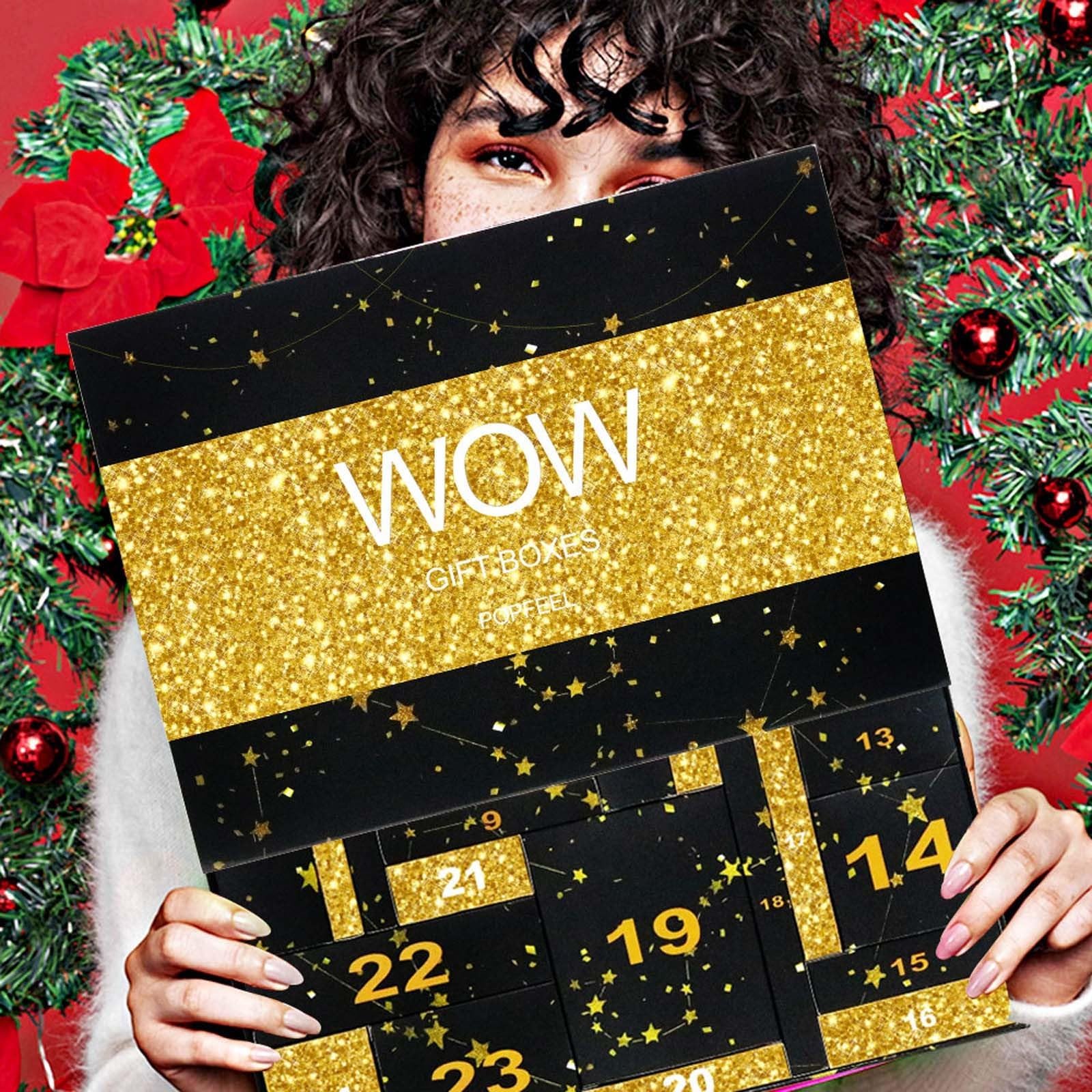 Makeup Advent Calendar 2024 for Teens Girls, Christmas Countdown Calendar Surprise Makeup Gift Kit, Include Eyeshadow, Lip Gloss, Blush, Concealer, Mascara