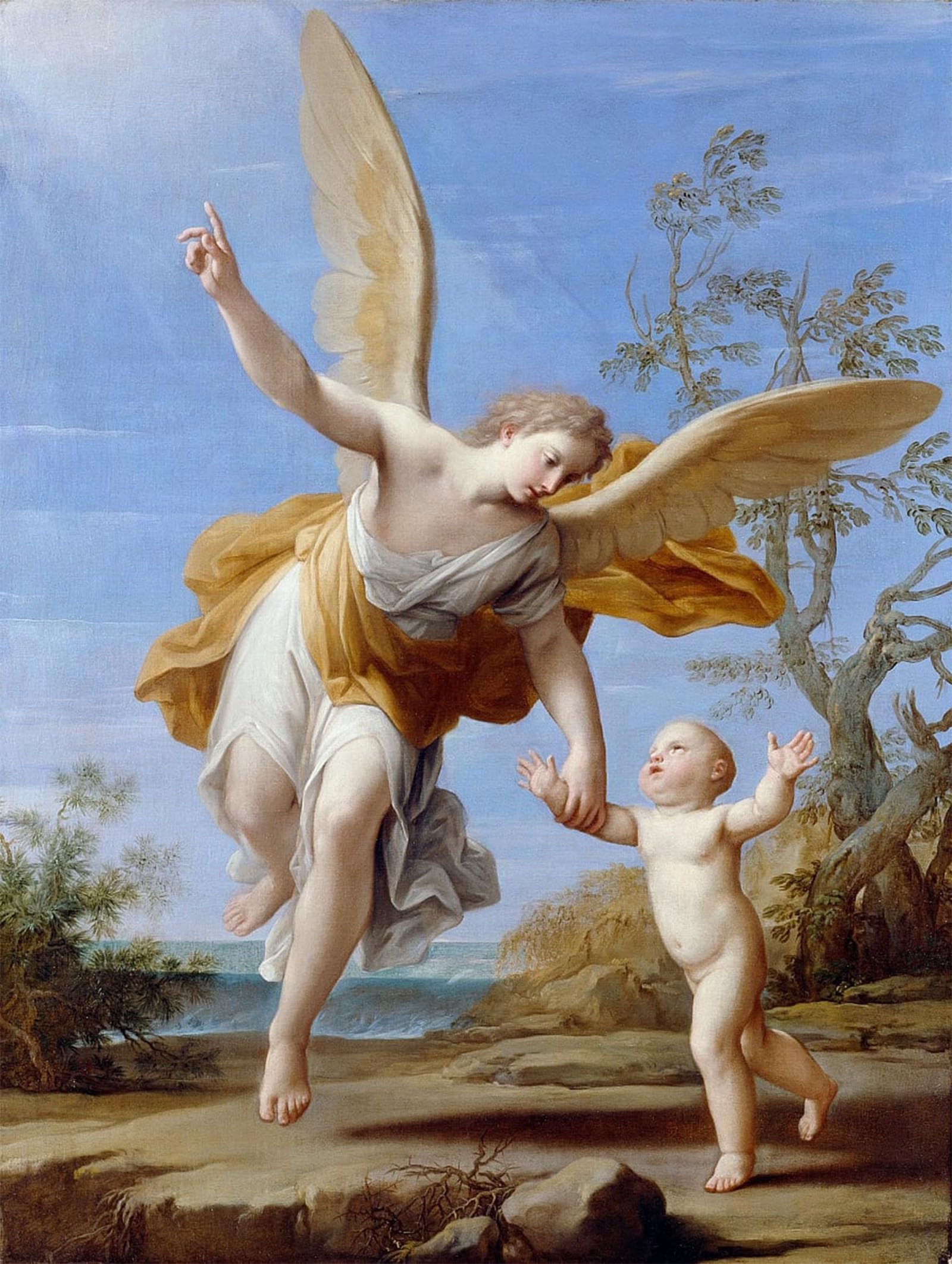 POSTERIIk Vintage Art Print Images Pictures Print the Angel by Marcantonio Franceschini Modern Colour Posters for Office Home Decor 60x90cm