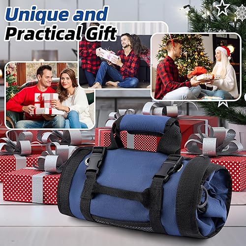 Miniatura 7 de Bolsa enrollable para herramientas, organizador de herramientas resistente, bolsa de almacenamiento de herramientas portátil para colgar fácilmente