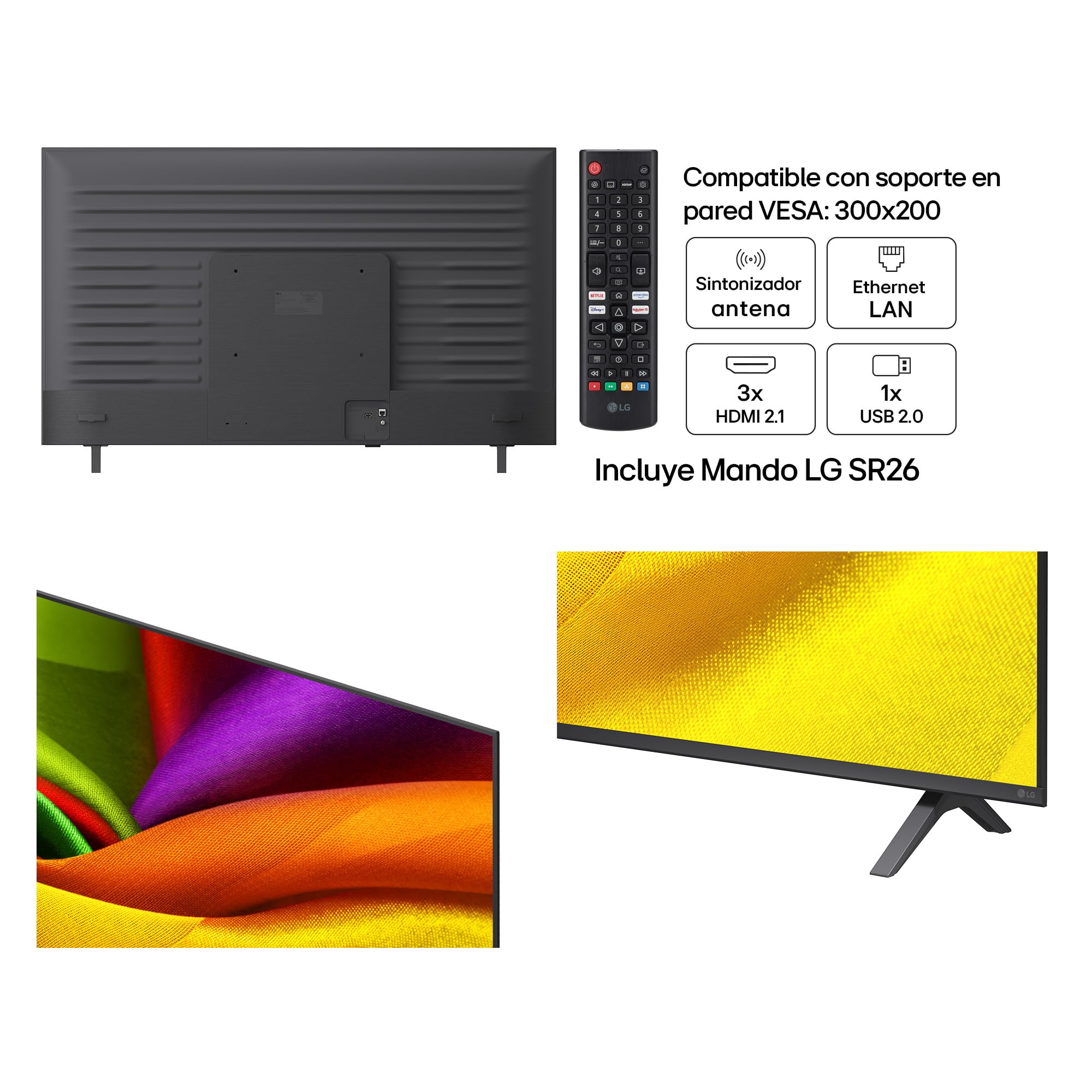 LG 55NU850B6LA - Smart TV Nano 4K UHD NU80 55 Pulgadas, Sin Reflejos al 94%, webOS 26 AI Copilot, Procesador Inteligente α7 AI Processor 4K Gen9, HDR10, 4K Super Upscaling, Dolby Digital Plus (55")