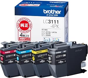 ブラザー純正 インクカートリッジ4色パック(エコパッケージ) LC3111-4PK-E