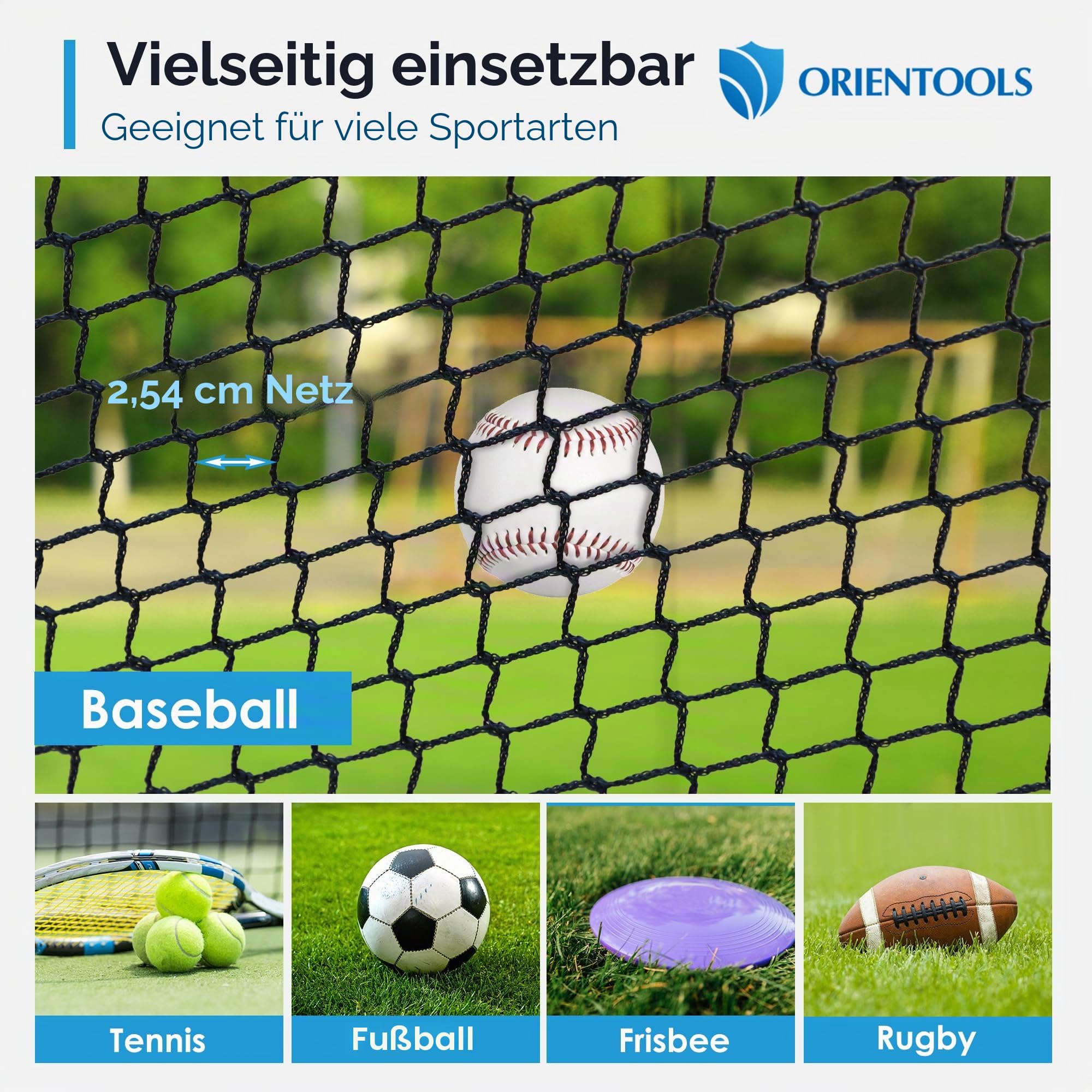 ORIENTOOLS Baseball Schlagkäfig Netz, 6 m Baseball Trainingskäfignetz aus Polyester, Baseball, Softball für Outdoor Training