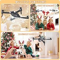 Vista 7 de Dron plegable con cámara para niños principiantes – Juguetes de helicóptero de control remoto, regalos para niños y niñas, 1080P HD FPV RC Drones