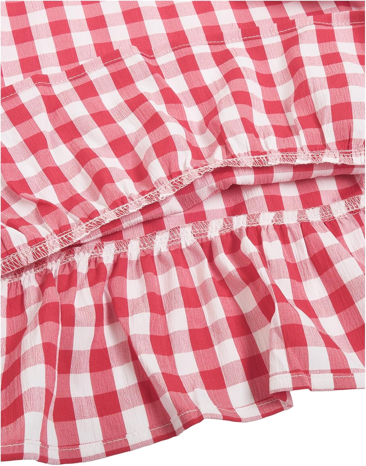 Verdusa Women's Plus Size Gingham Checkered Pants Elastic High Waisted Ruffle Hem Trousers - Image 4