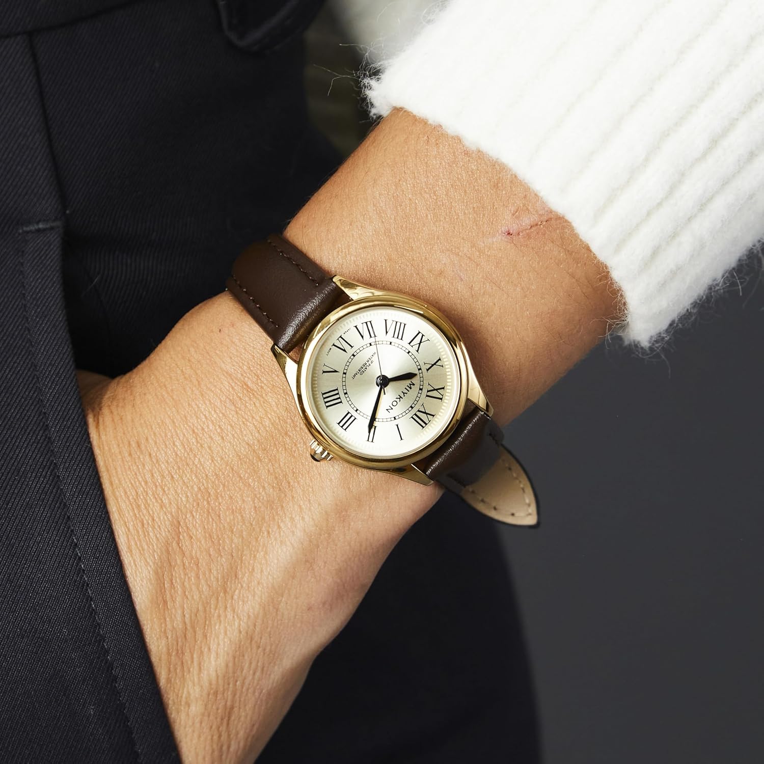 Miykon Minimalist Vintage Watches for Women – Small Dainty Cute Ladies Analog Watch with Genuine Leather Strap – Japanese Quartz, Waterproof to 100ft - Image 8