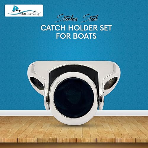 Miniatura 2 de MARINE CITY Juego de topes de acero inoxidable 316 con acabado brillante y magnético fuerte y moderno para puerta de bola, juego de soporte suave