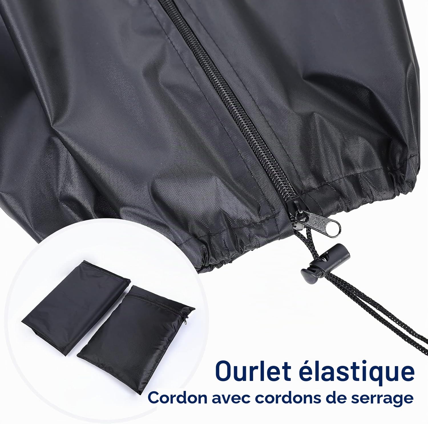 AiQInu Housse Parasol Droit Ø 300 cm, 2 Pièces 210D Oxford Housse de Protection pour Parasol avec Sac de Rangement, Résistant aux Intempéries, aux UV, à la Neige