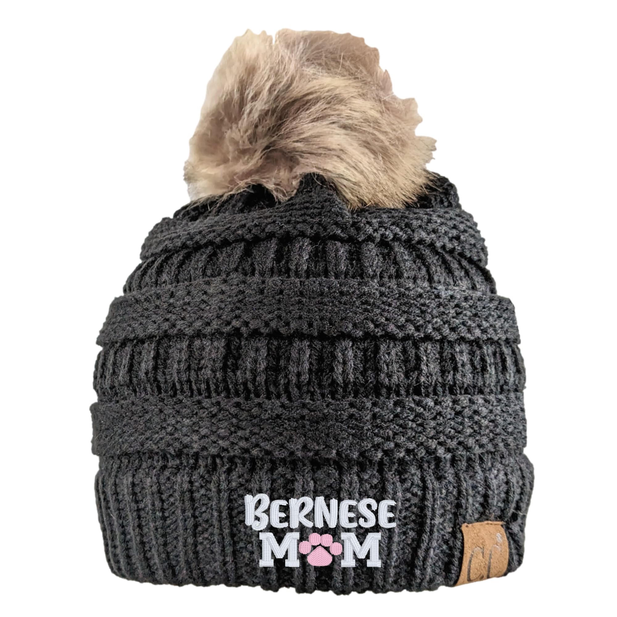 Women's Custom Personalized Bernese Mountain Mtn Dog Mom or Mama Beanie, Cute Embroidered Sewn Fall Winter Hat Cap Toque, Clothing Gift Present Owner Wife Friend Sister Daughter Birthday Christmas