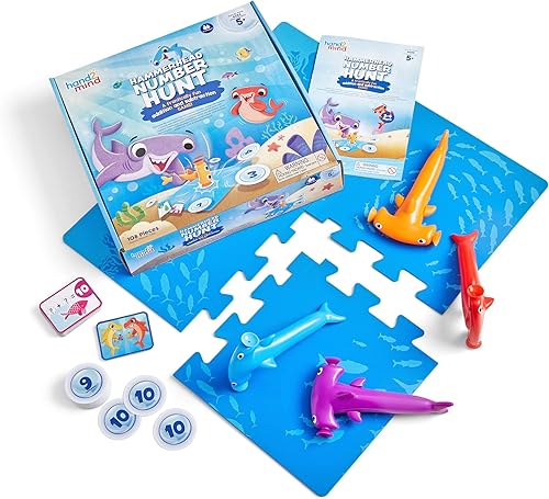 hand2mind Hammerhead Number Hunt Juego de matemáticas juegos de suma y resta juegos de mesa educativos juegos divertidos para la noche de juegos