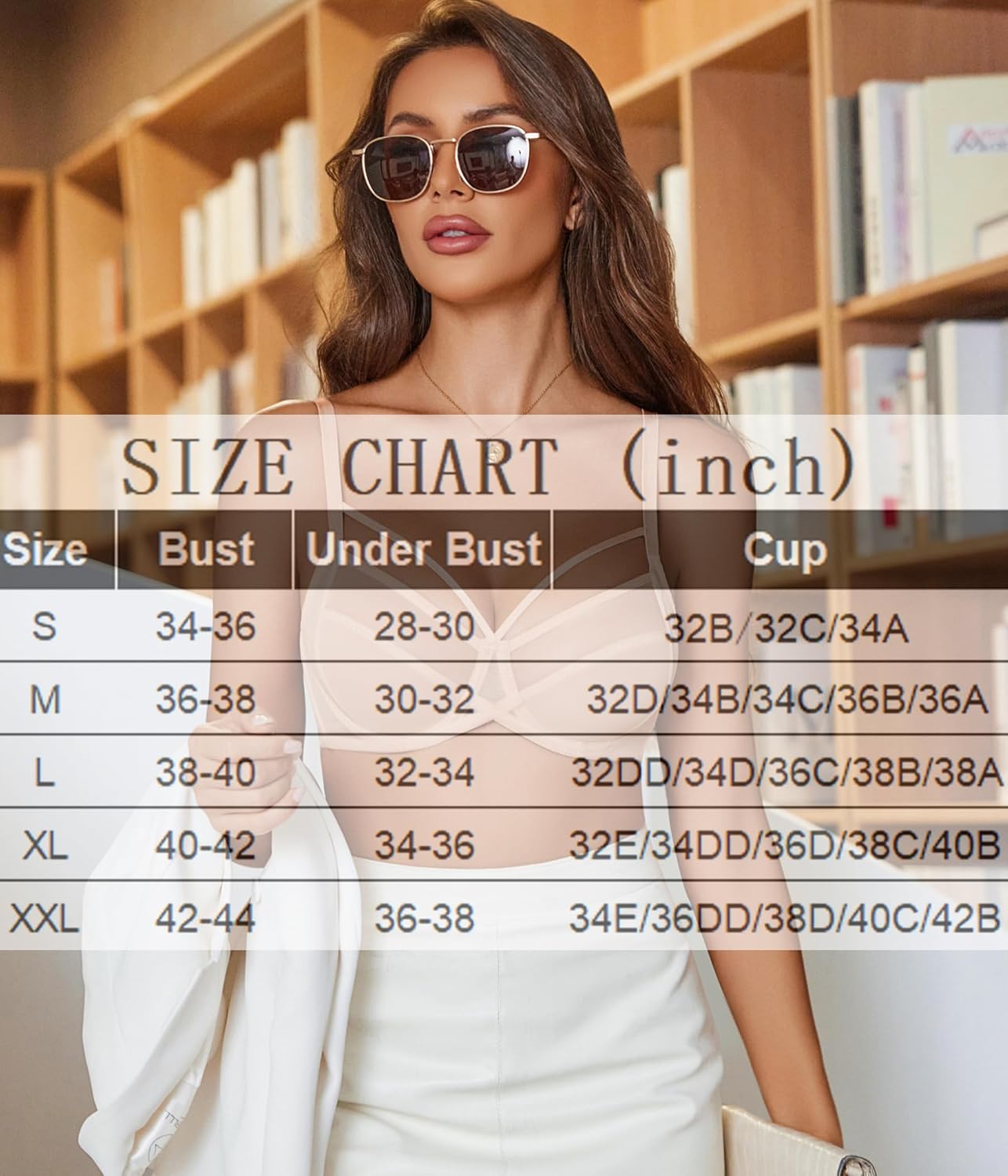 Avidlove Women's Sheer Mesh Bra Full Coverage Strappy Underwire Bras Unlined Sexy See Through Minimier Bra - Image 8