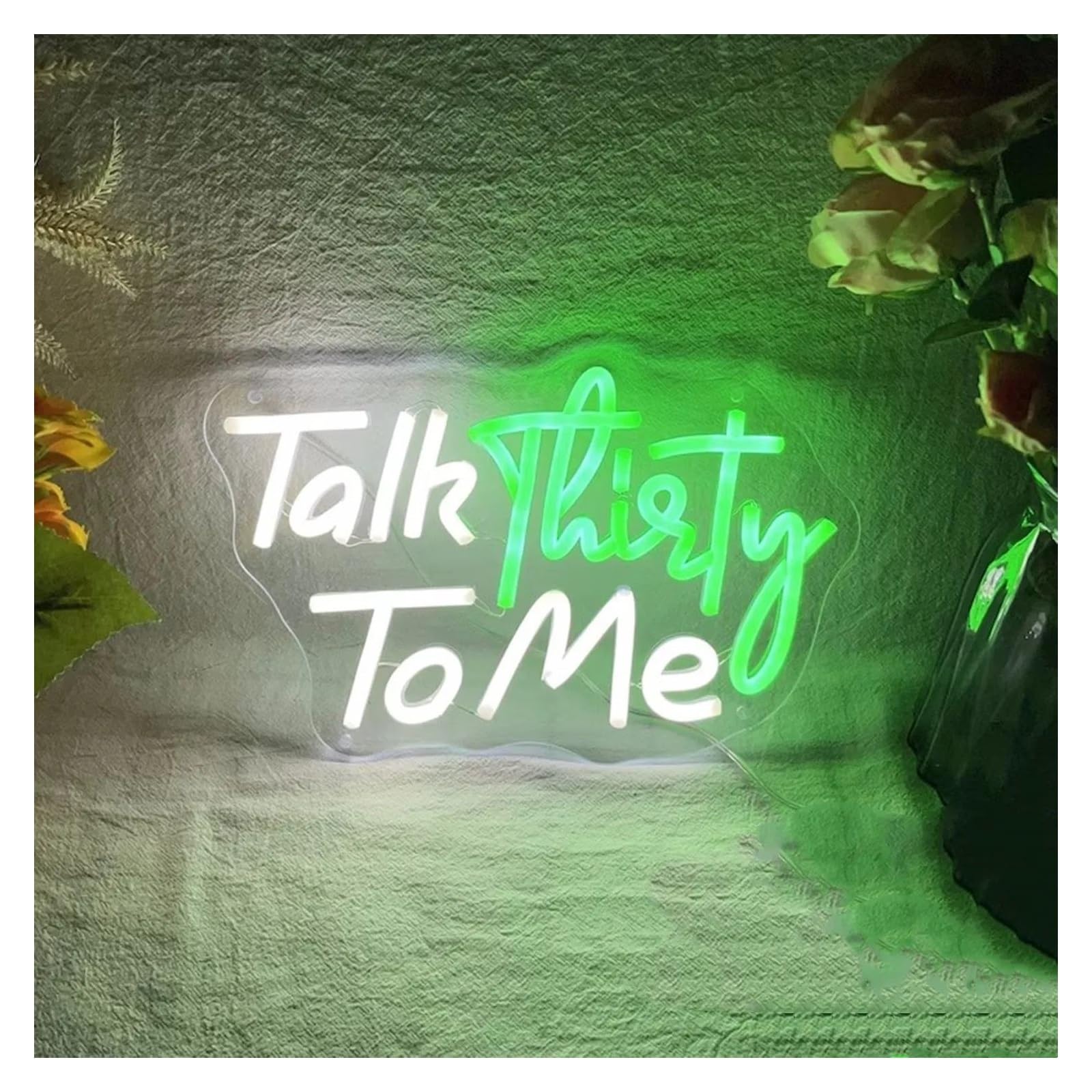 Talk Thirty To Me Neon Sign, 30th Birthday Decorations, Neon Sign