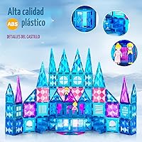 Vista 3 de 102 piezas de baldosas magnéticas para construir un castillo de hielo, bloques de construcción 3D STEM educativos para juegos de simulación, regalos