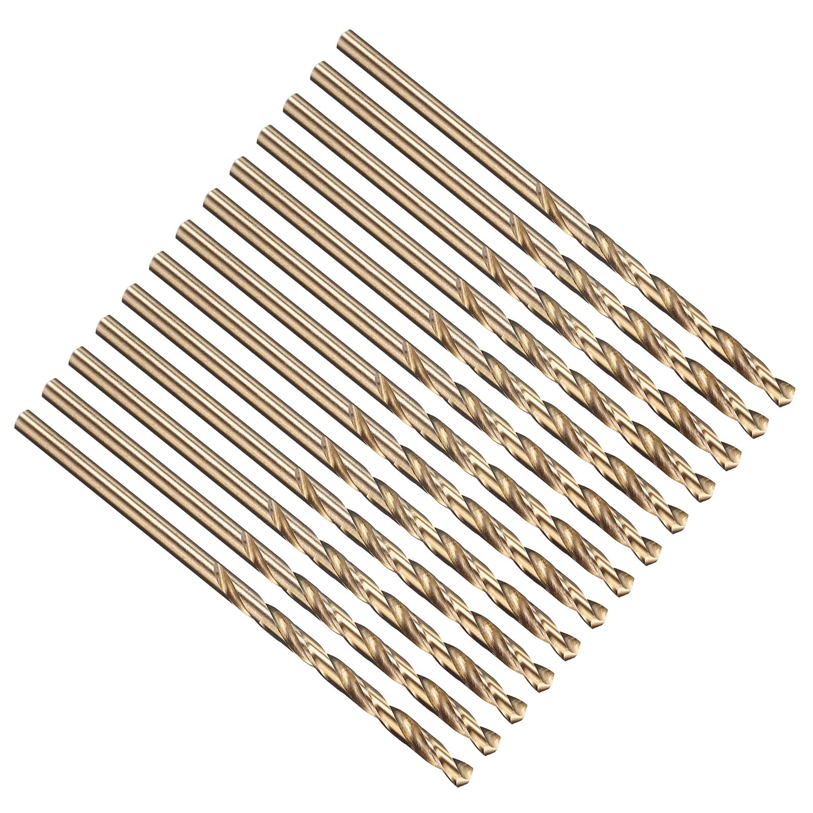PATIKIL 2.8mm Drill Bit 7/64", M35 Cobalt 5% High-Speed Steel Jobber Straight Shank 135° Gold Finish for Stainless Steel Hard Metal - 13 Pack — image 1