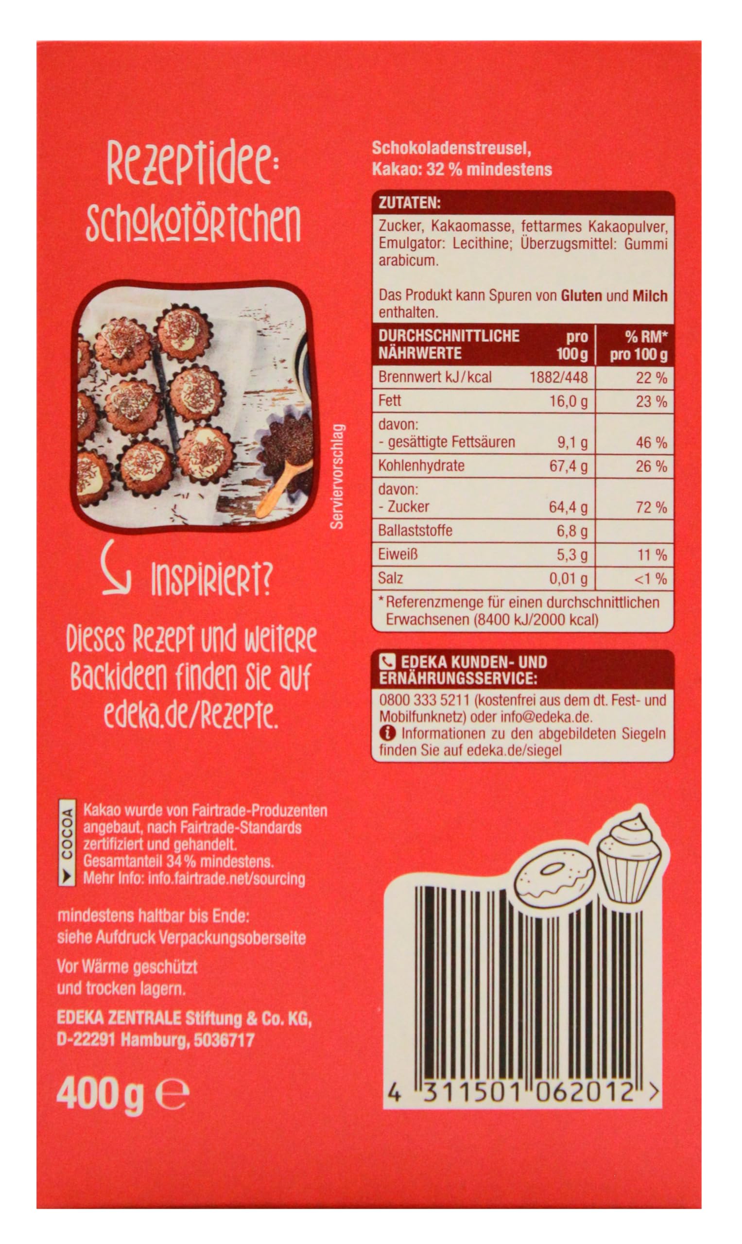 Gut & Günstig Schokostreusel, 9er Pack (9 x 400g)