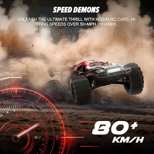 Miniatura 4 de Hosim Mini autos RC 18 sin escobillas para adultos, VEXARO MAX 50 MPH de alta velocidad Rc Camiones rápidos, 4 x 4 con control remoto todo terreno