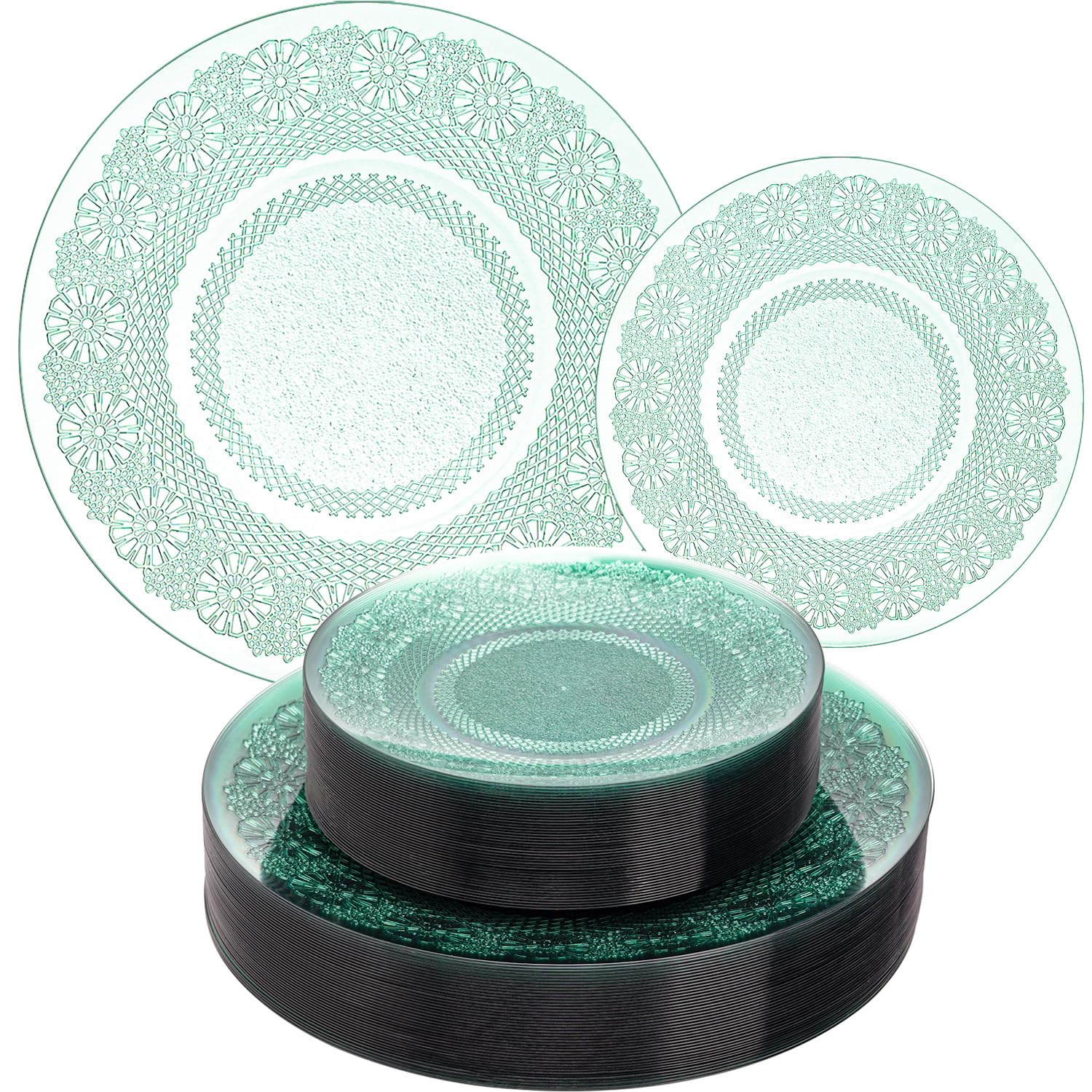 Floral Plates & Cutlery Set - 180 Pcs -11 Floral Plates & Cutlery Set - 180 Pcs -11