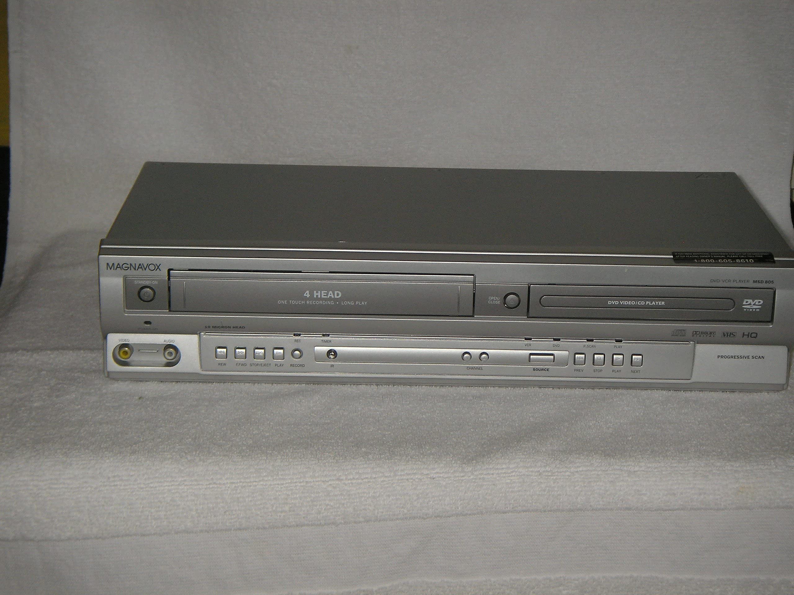 MAGNAVOX 4 Head VCR DVD Player Combination Model MSD 805 Renewed