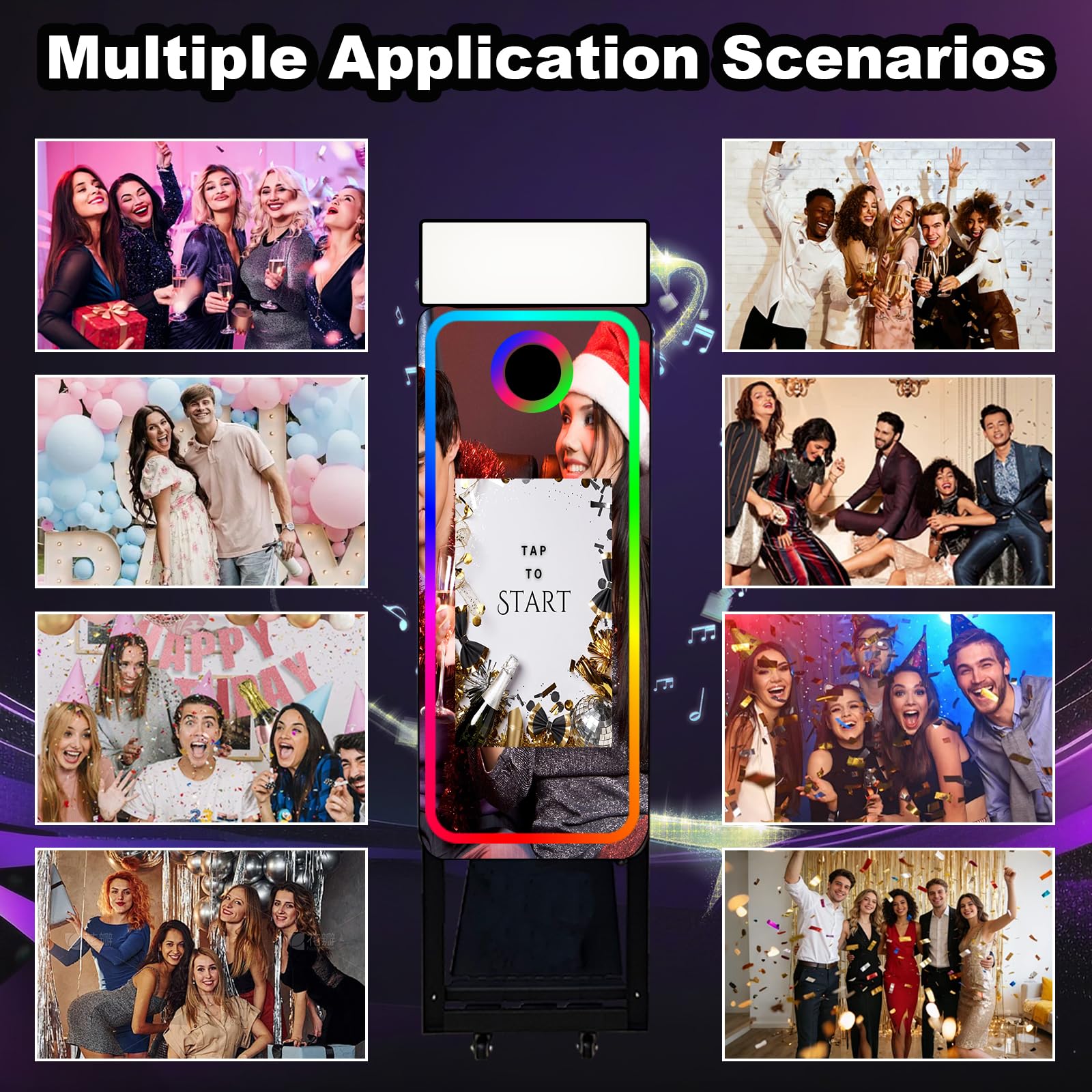 Cabina de fotos de espejo con pantalla táctil de 22 pulgadas, máquina de cabina de fotos réflex réflex digital de 40 pulgadas, máquina de fotos para bodas, fiestas, eventos (cabina de fotos