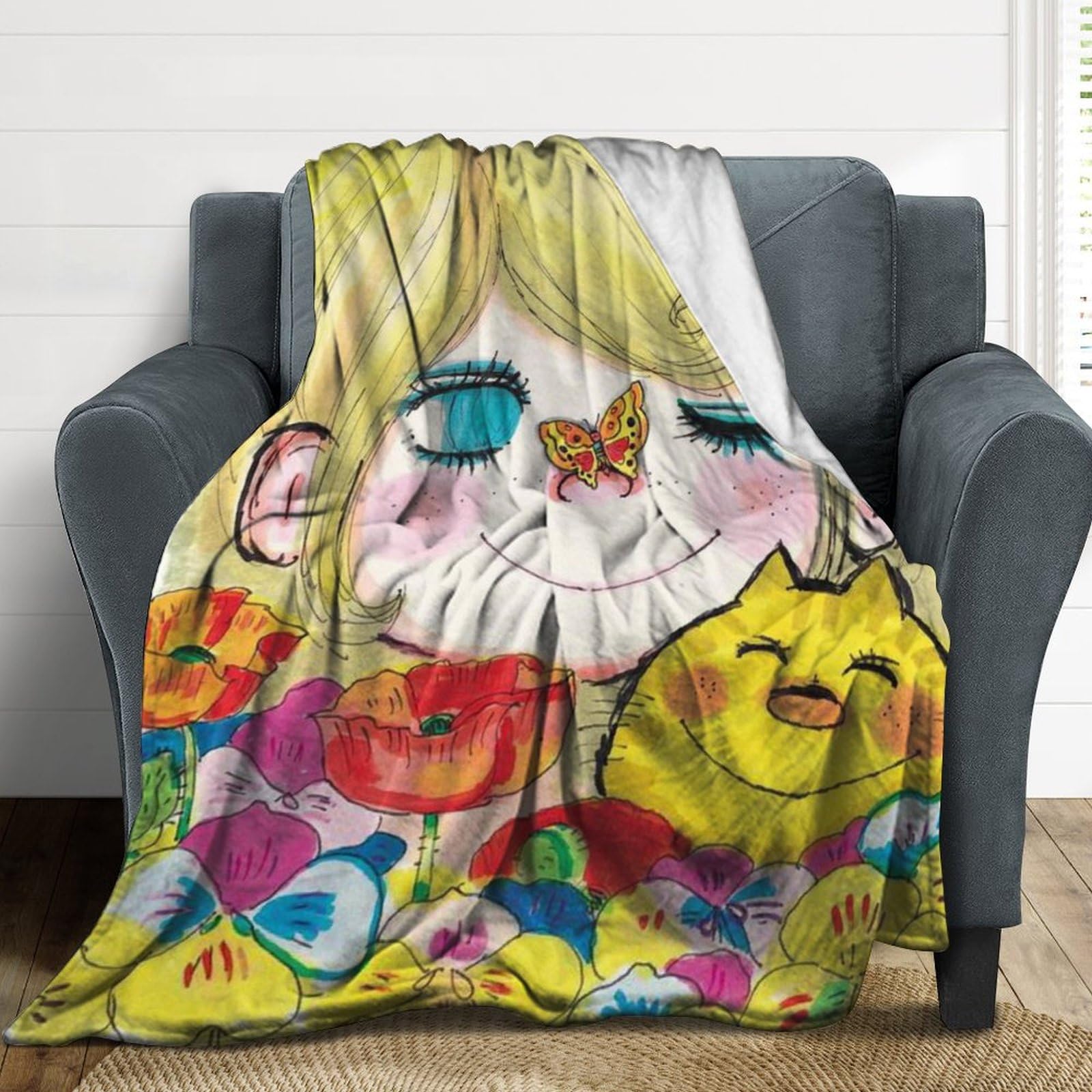 Amazon｜水森亜土 (73) エアコンブランケット ブランケット お昼寝