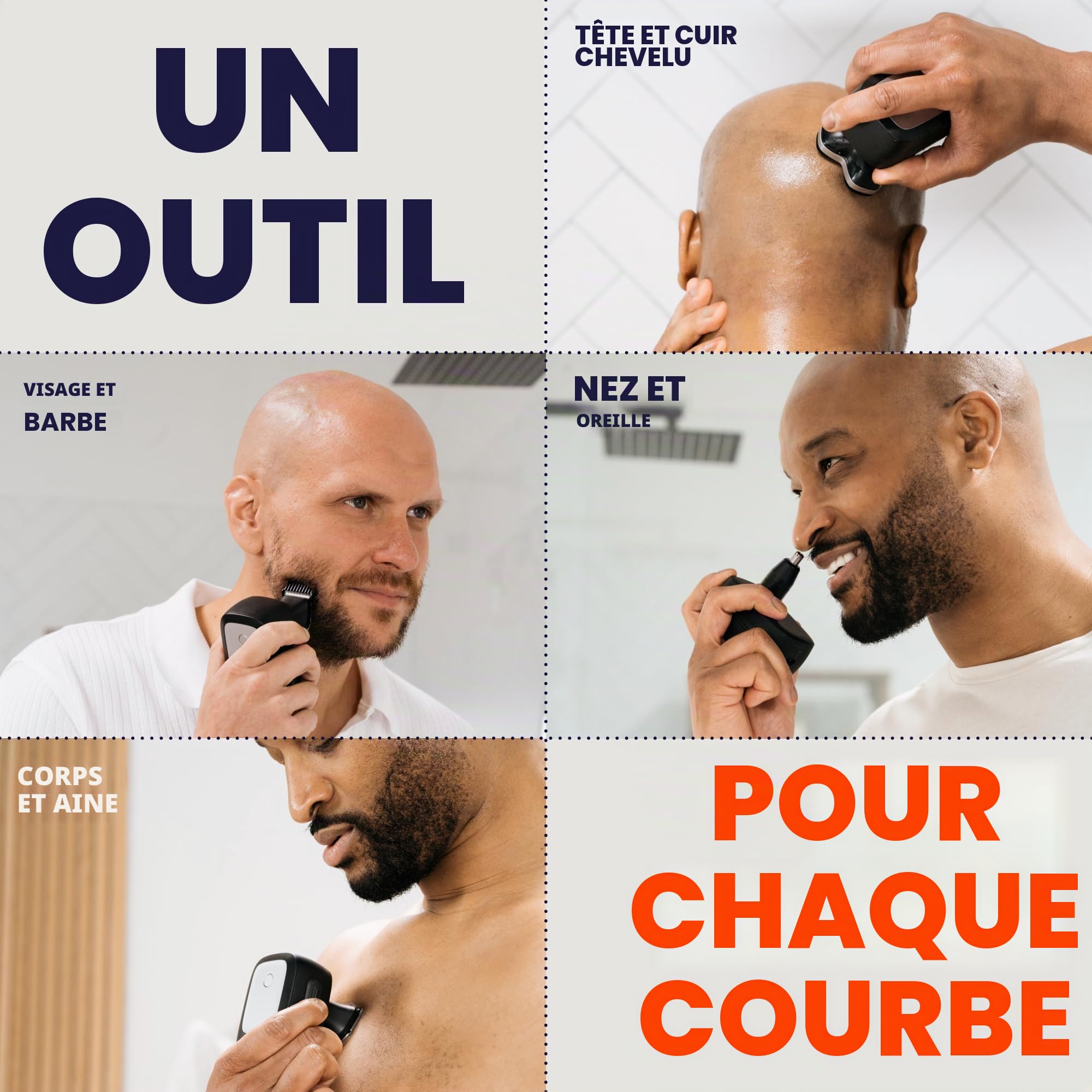 Freebird Rasoir électrique pour tête et corps – Rasoir étanche sans fil avec lames rotatives (FlexSeries Pro, kit de rasage)