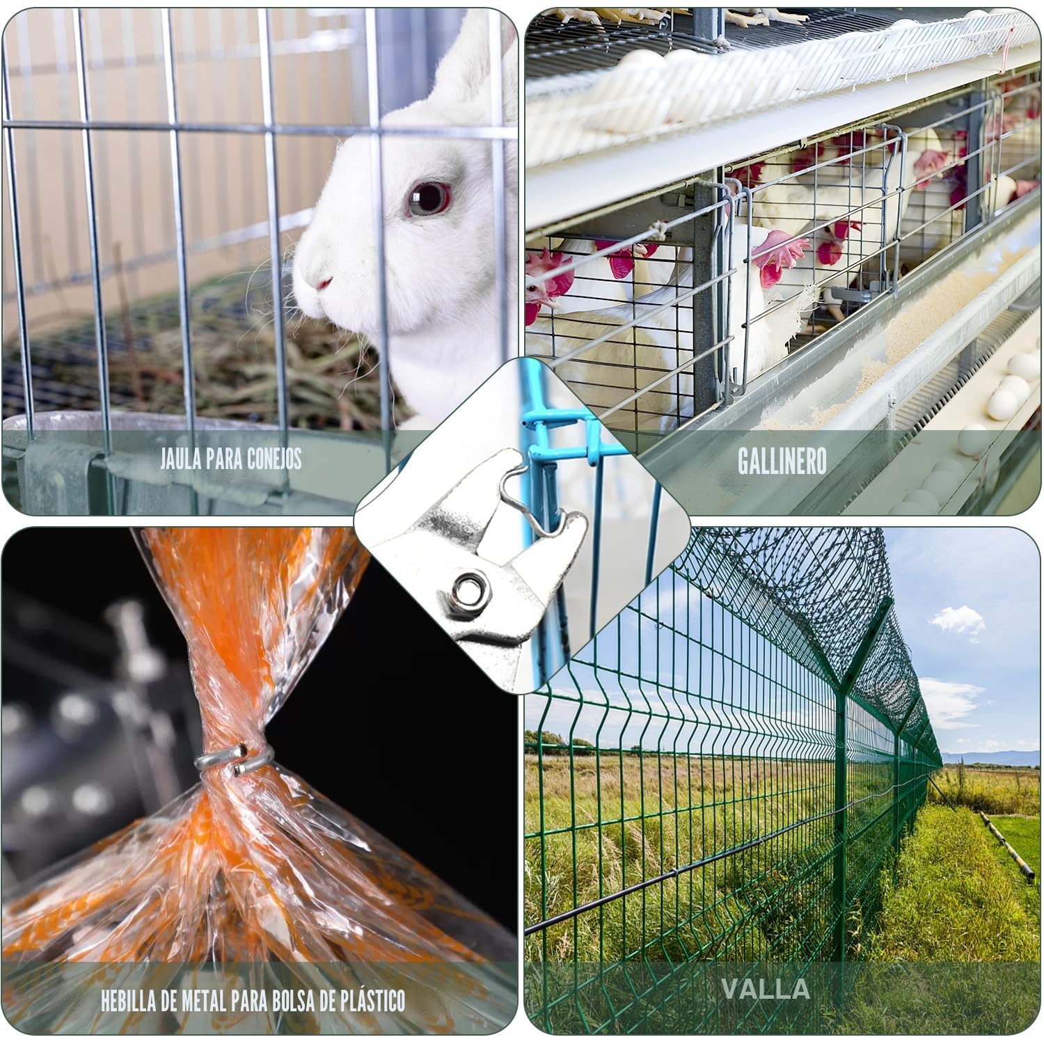 Alicates de Fijación de Alambre Con 1200 Clips M Para Anillos de Cerdo y Grapadora Para Cercas, Jaulas, Vallas y Cercas de Animales