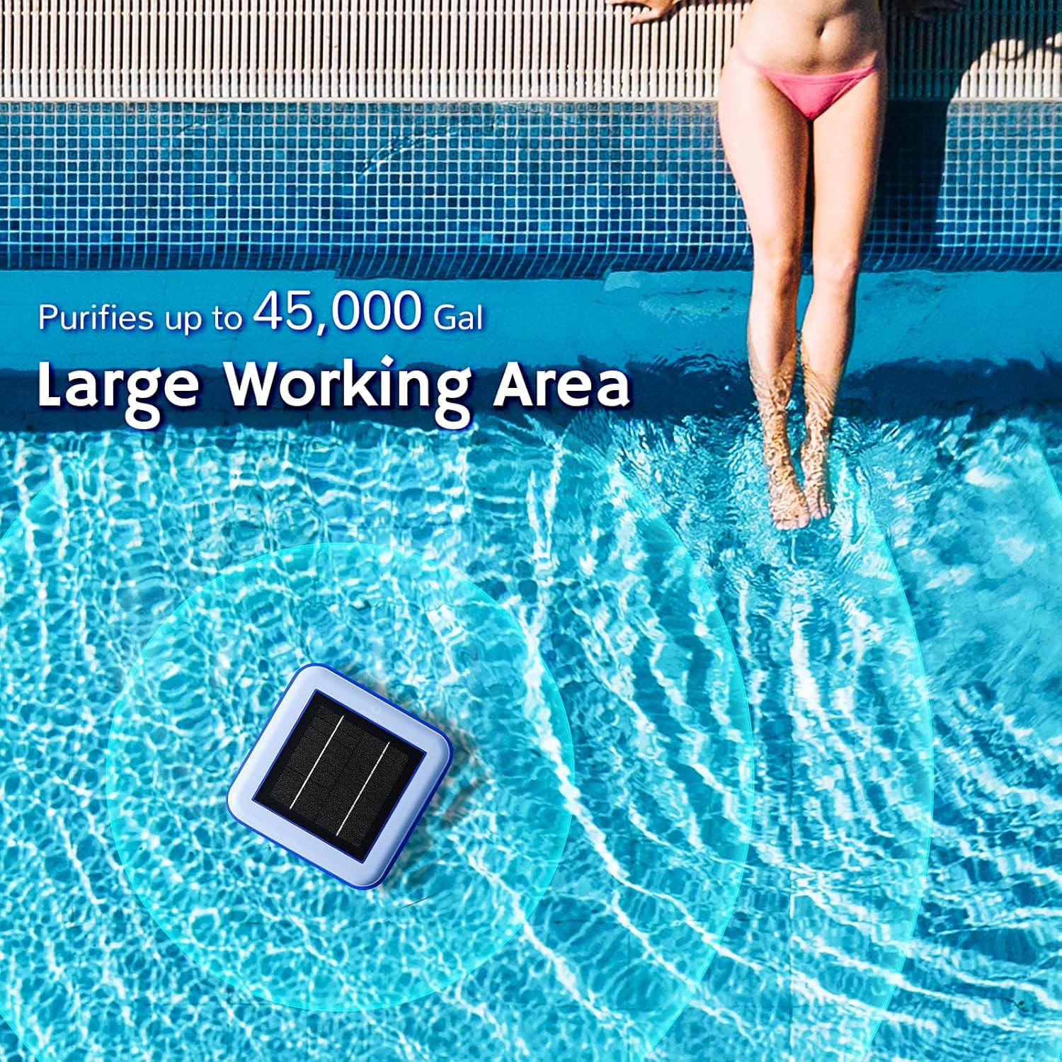 Airthereal Bundle | C9 Solar Pool Ionizer and Replacement Copper Anode and Basket Screen - Water Purifier for 45,000 Gallons, 85% Chlorine Reduction, Keep Pool Water Crystal Clear