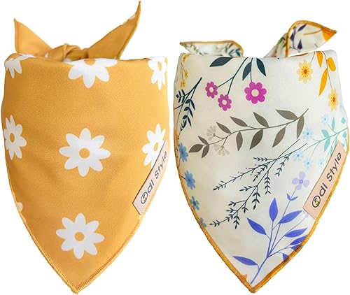 Bandanas de otoño para perros, paquete de 2, elegantes bandanas de otoño para niños y niñas, accesorios festivos para mascotas, bufandas para perros